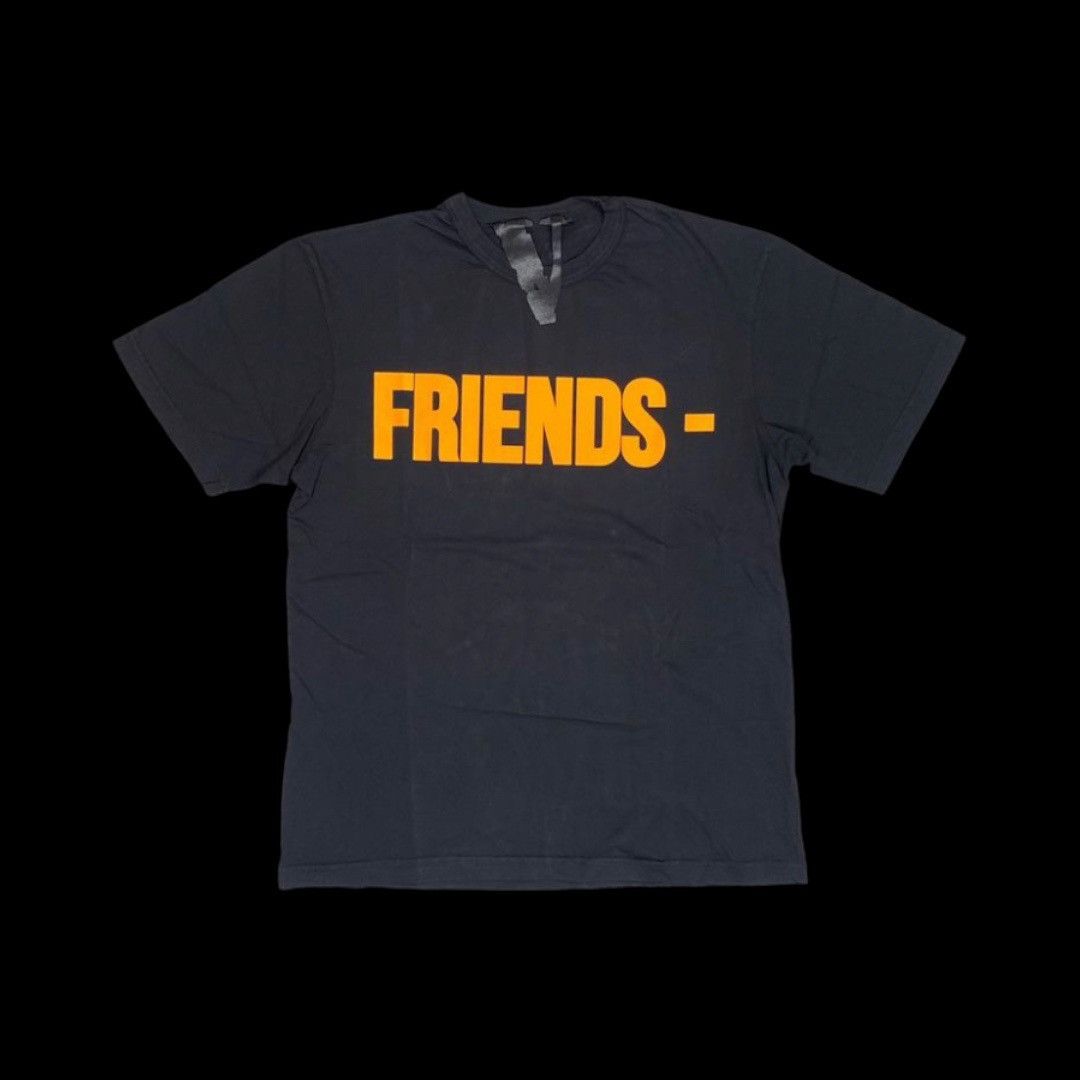 Image of Vlone Orange Friends Tee Black (S), Men's (Size Small)