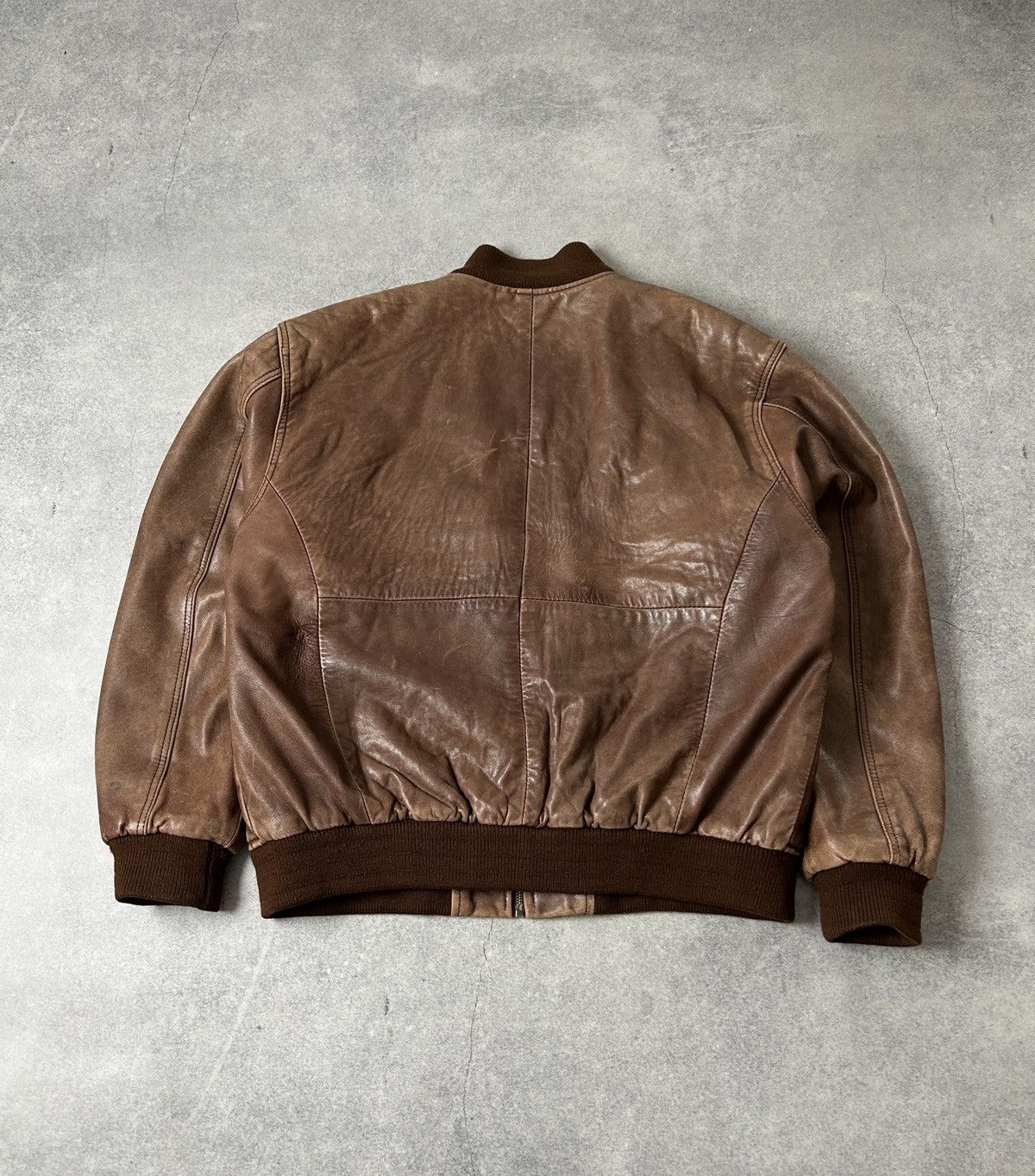 Genuine Leather Vintage Sardar Genuine Leather brown bomber jacket mens Size US S / EU 44-46 / 1 - 3 Thumbnail