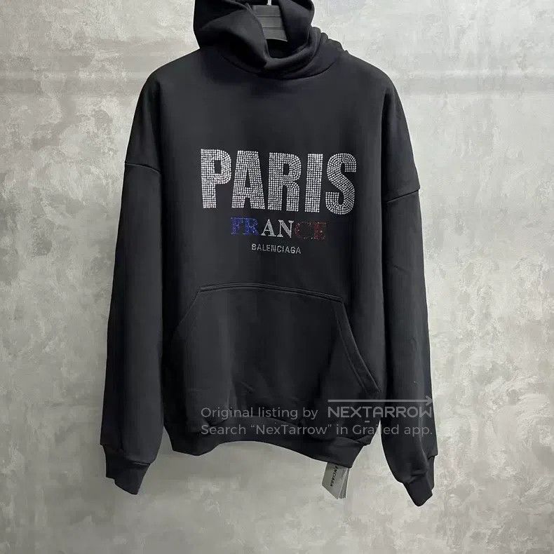 Balenciaga Balenciaga Black Letter Print Hooded Long Sleeve Sweatshir Size US XXS / EU 40 - 1 Thumbnail
