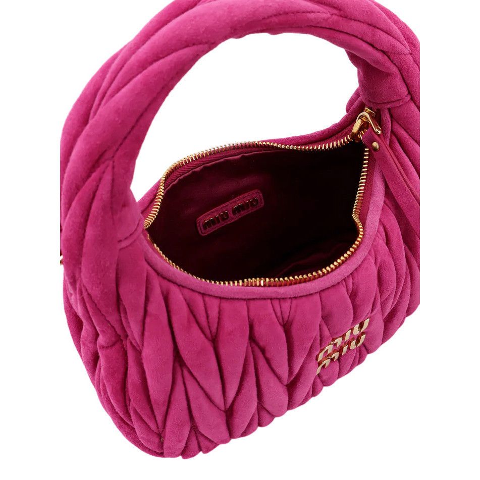 Miu Miu MIU MIU Wander Small $2950 Fuchsia Suede Hobo Bag New And Au Size ONE SIZE - 4 Thumbnail