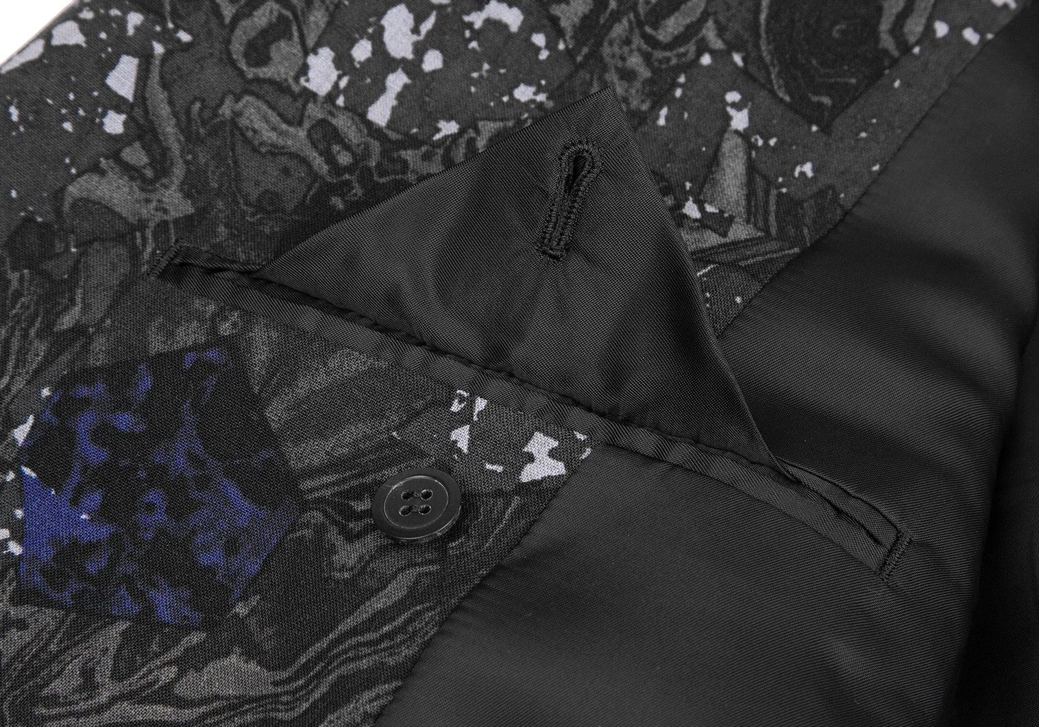 Issey Miyake Wool Marble Print Jacket in Black and Gray Size US XL / EU 56 / 4 - 9 Thumbnail