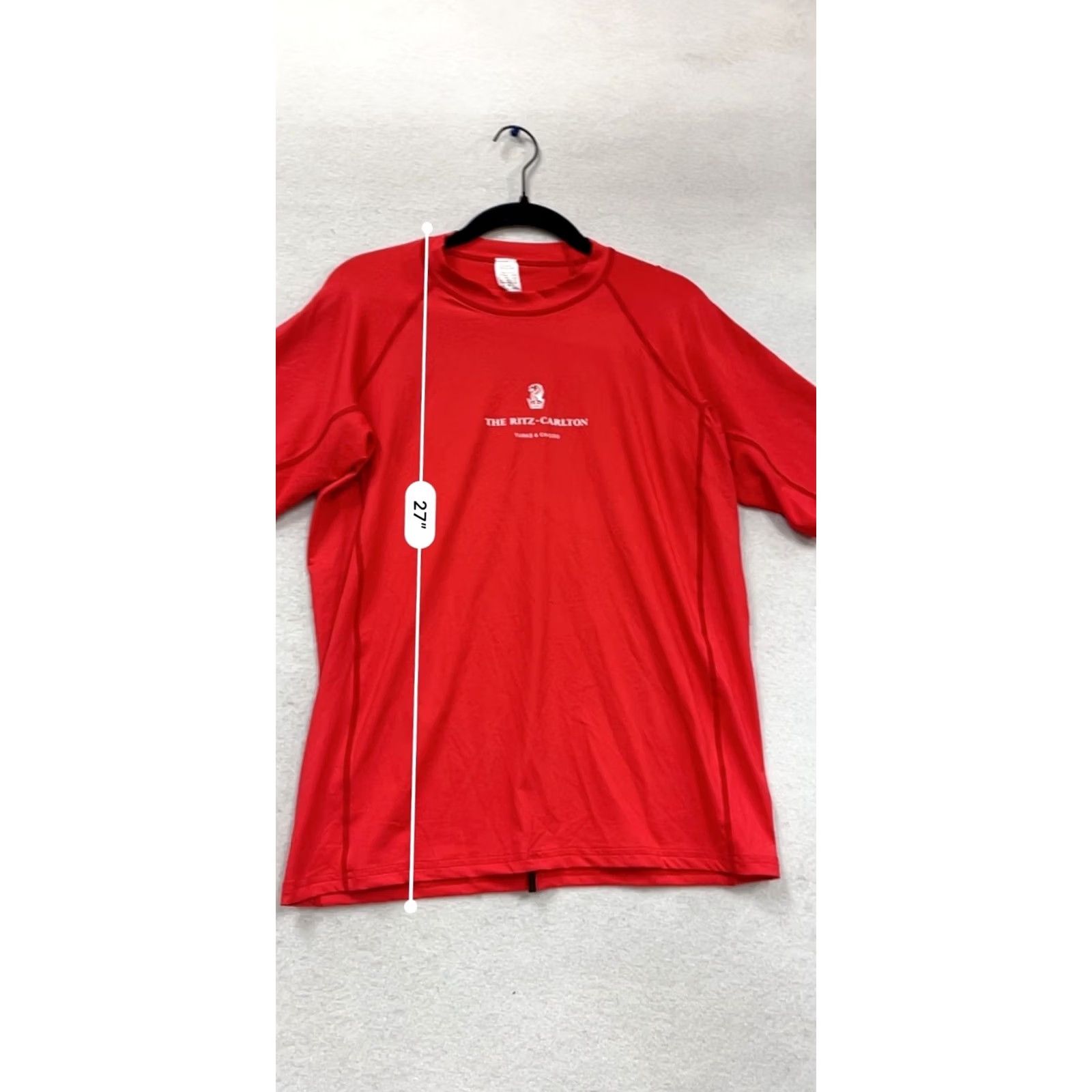 Vintage The Ritz-Carlton Turks & Caicos Red Shirt S Womens Regular Short Sleeve Logo Print Nylon Spandex Size S / US 4 / IT 40 - 7 Thumbnail