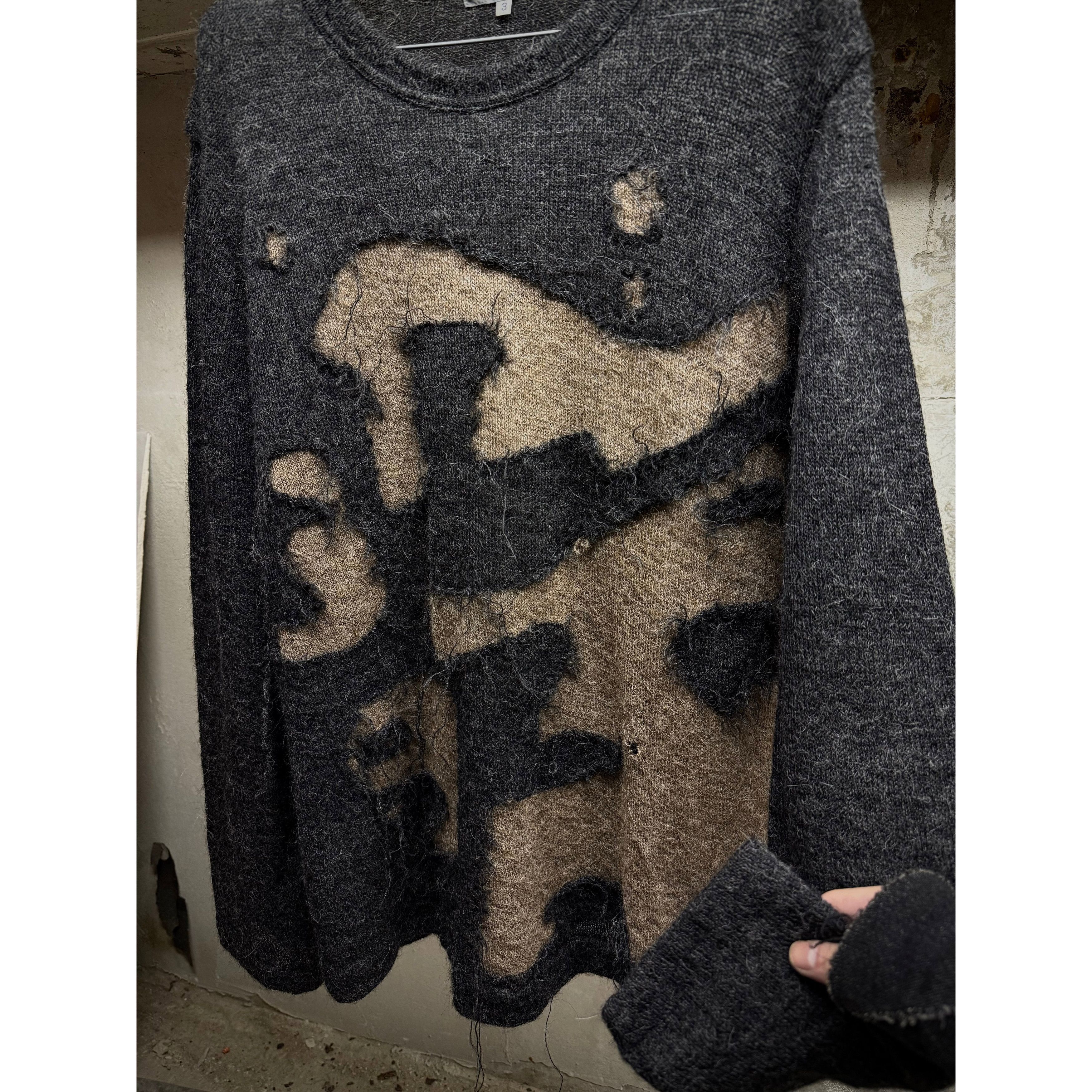 Yohji Yamamoto Yohji Yamamoto POUR HOMME AW04 'Burnt' Alpaca Knit Sweater Size US L / EU 52-54 / 3 - 5 Thumbnail