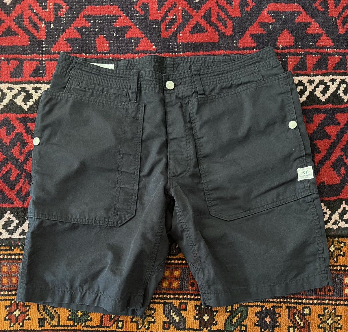 image of Sassafras Fall Leaf Sprayer Garden Shorts Navy - Sz. Xl, Men's (Size 34)