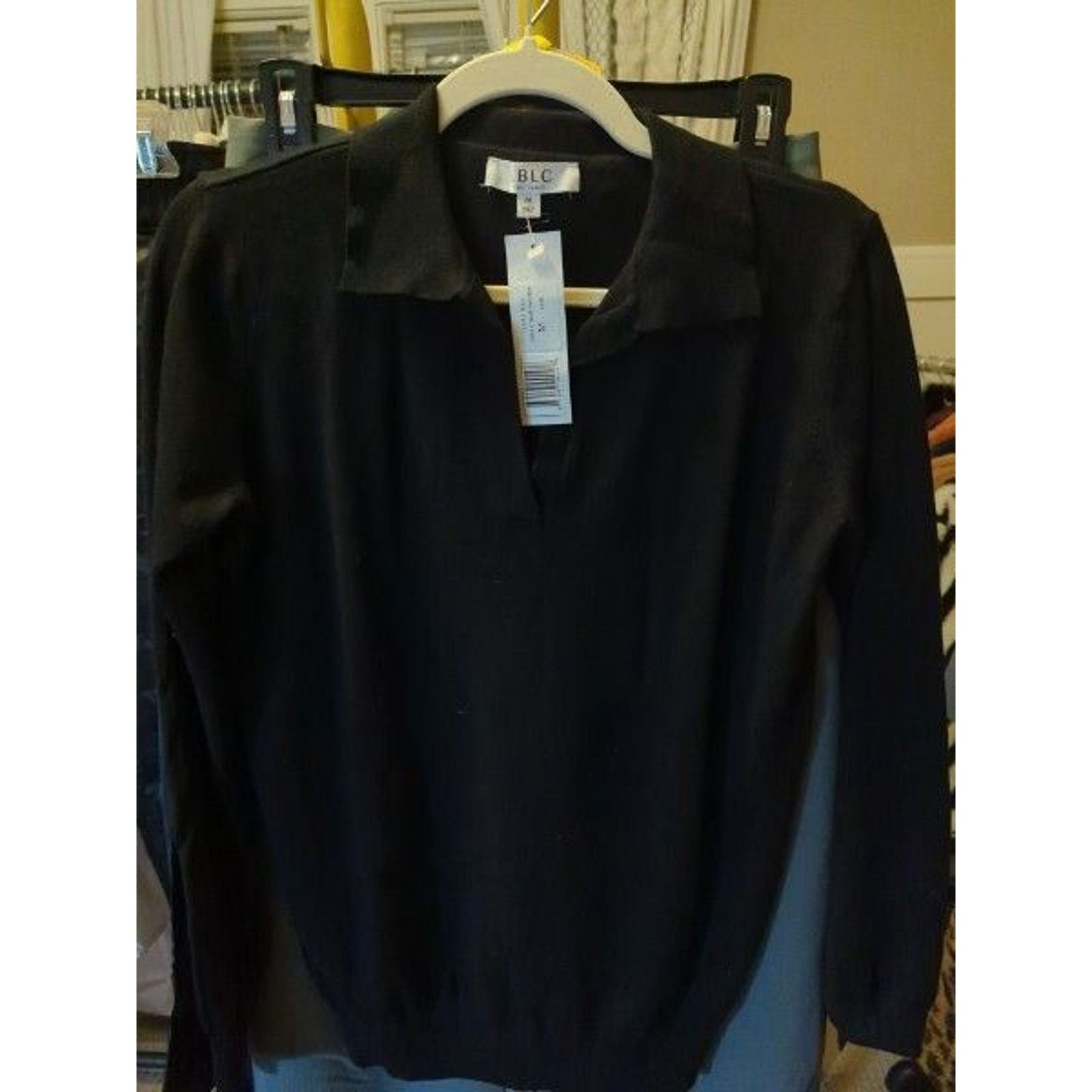 REVOLVE LBLC the Label Black Callie V-Neck Collared Sweater - Sz M Size M / US 6-8 / IT 42-44 - 3 Thumbnail
