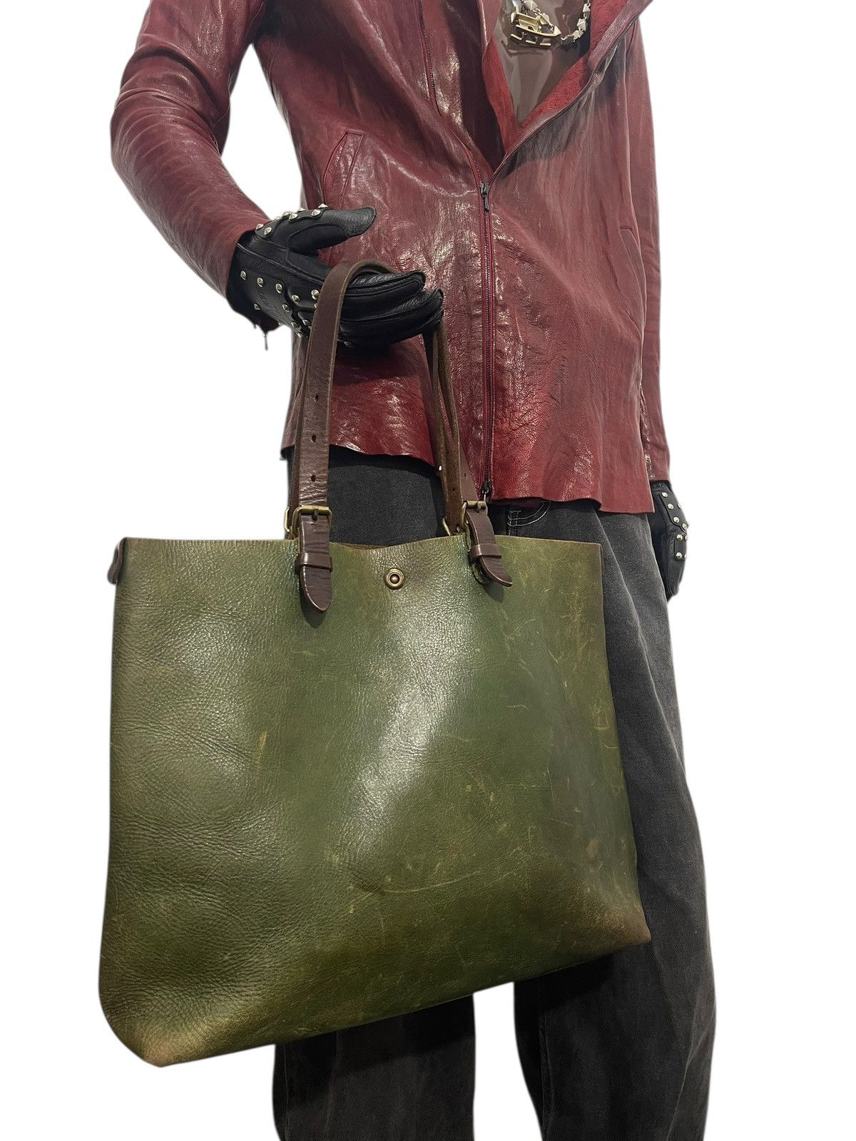 Genuine Leather Full Leather Patina Green Alto Japan Tote Shoulder Bag 2🟩1 Size ONE SIZE - 5 Thumbnail