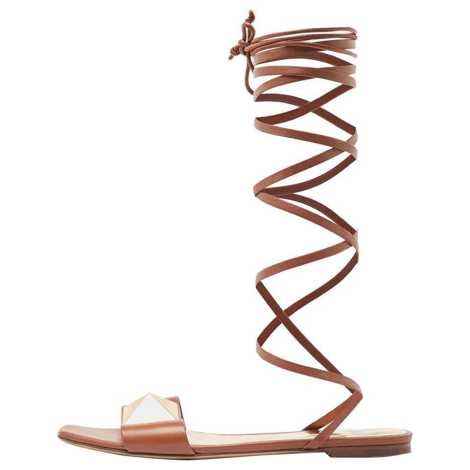 Valentino Valentino Garavani One Stud leather wrap gladiator sandals Size US 9 / IT 39 - 1 Thumbnail