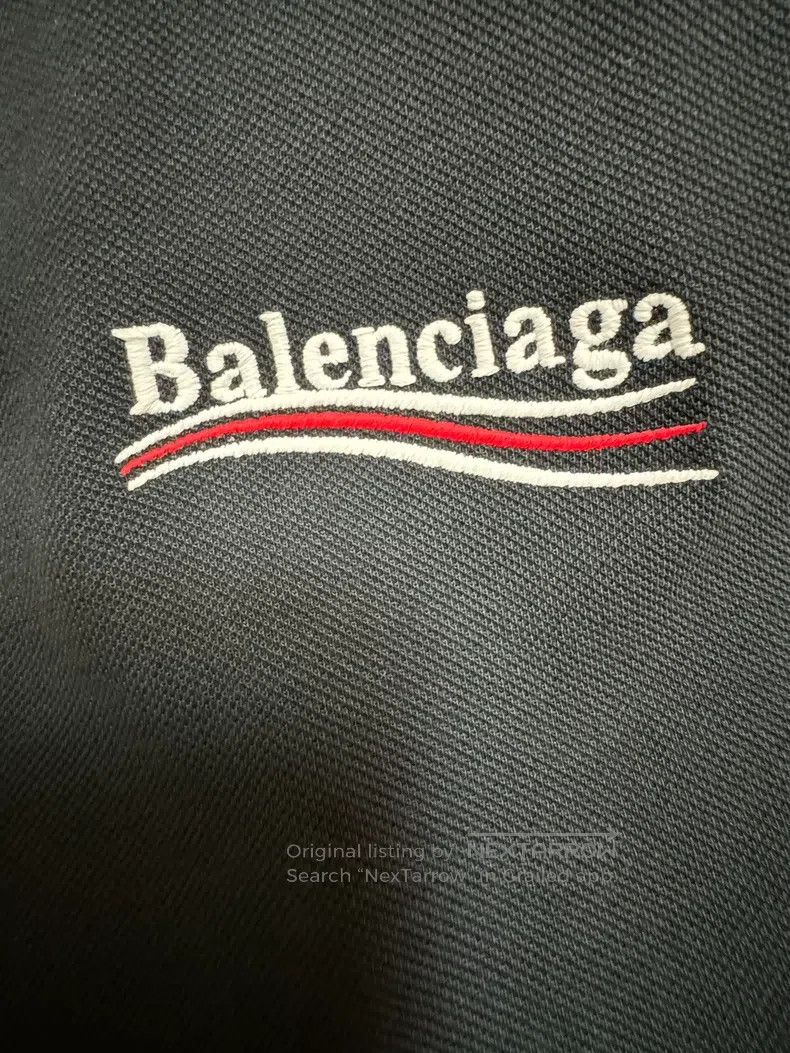 Balenciaga Balenciaga Black Coca-Cola Wave Embroidered Polo Shirt Sho Size US XS / EU 42 / 0 - 4 Thumbnail