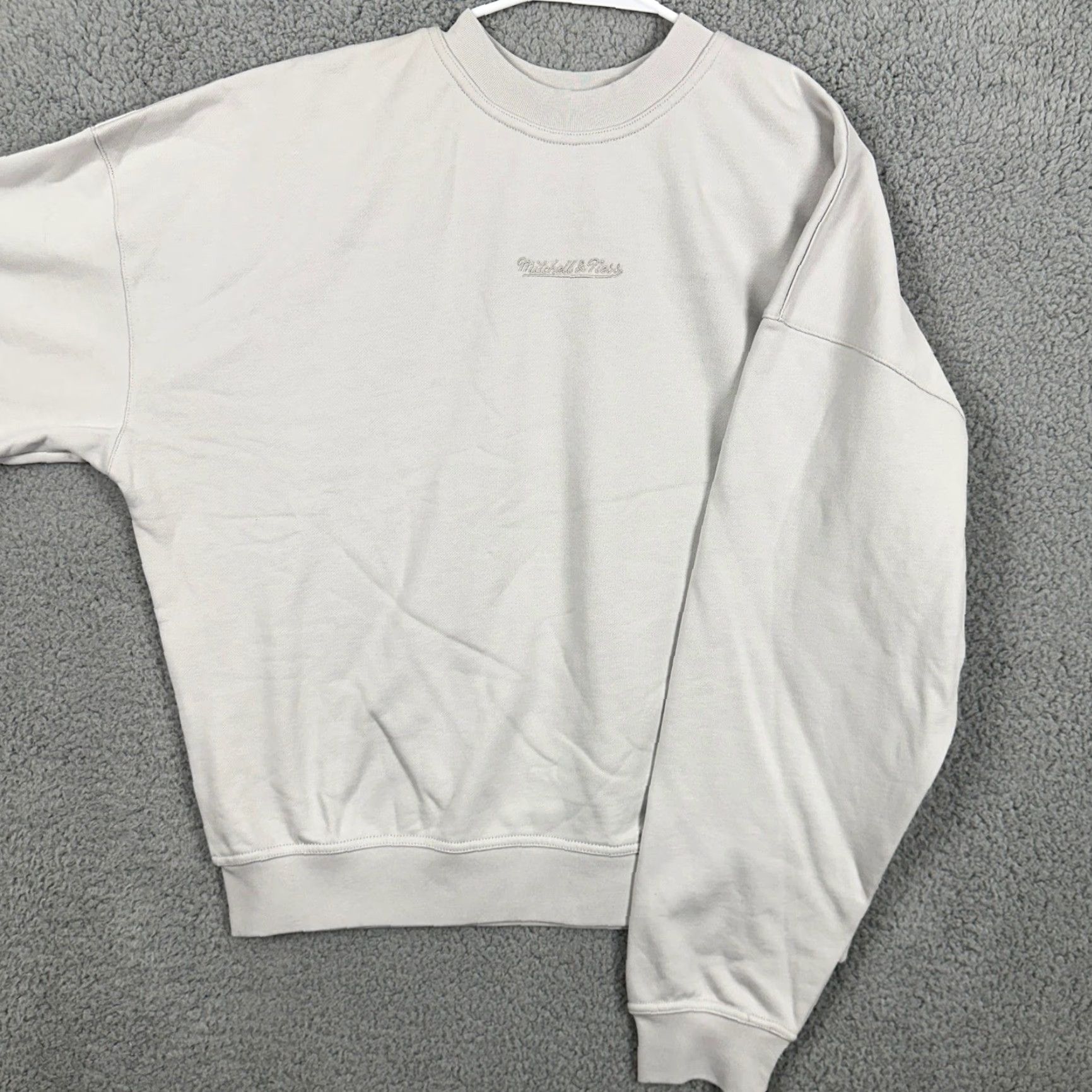 Mitchell & Ness Mitchel Ness Sweatshirt Crewneck Mens S Gray Pullover Long Sleeve Stretch Size US S / EU 44-46 / 1 - 2 Thumbnail