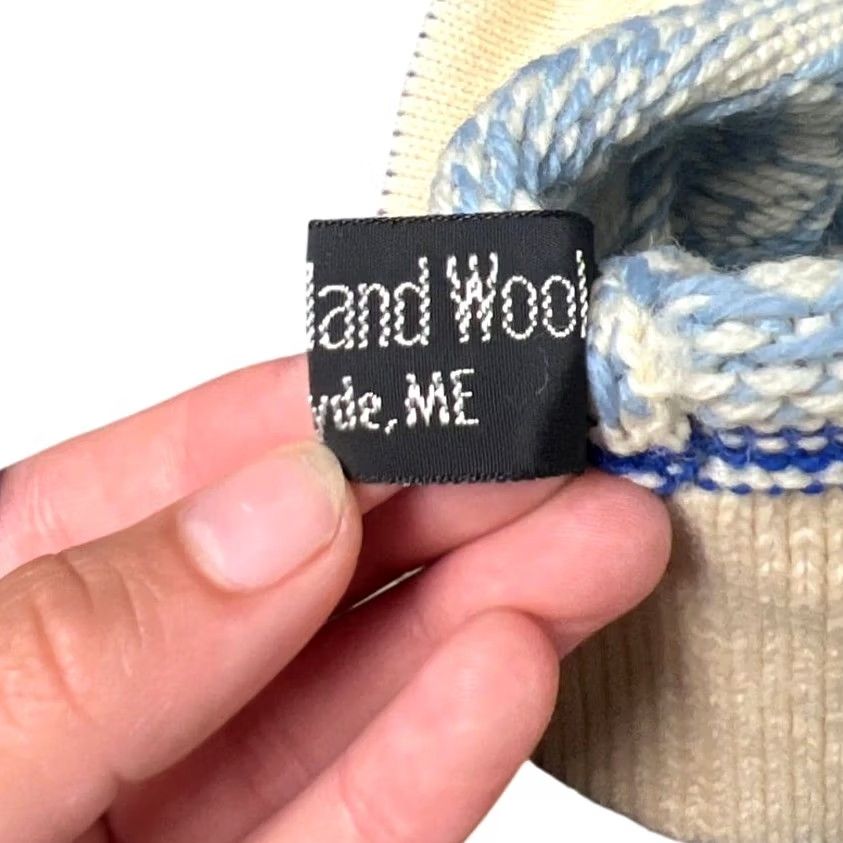 Vintage VINTAGE Benner Island Wool Nordic Snowflake Heavy Winter Hat Mens Beanie One Size White Size ONE SIZE - 4 Thumbnail