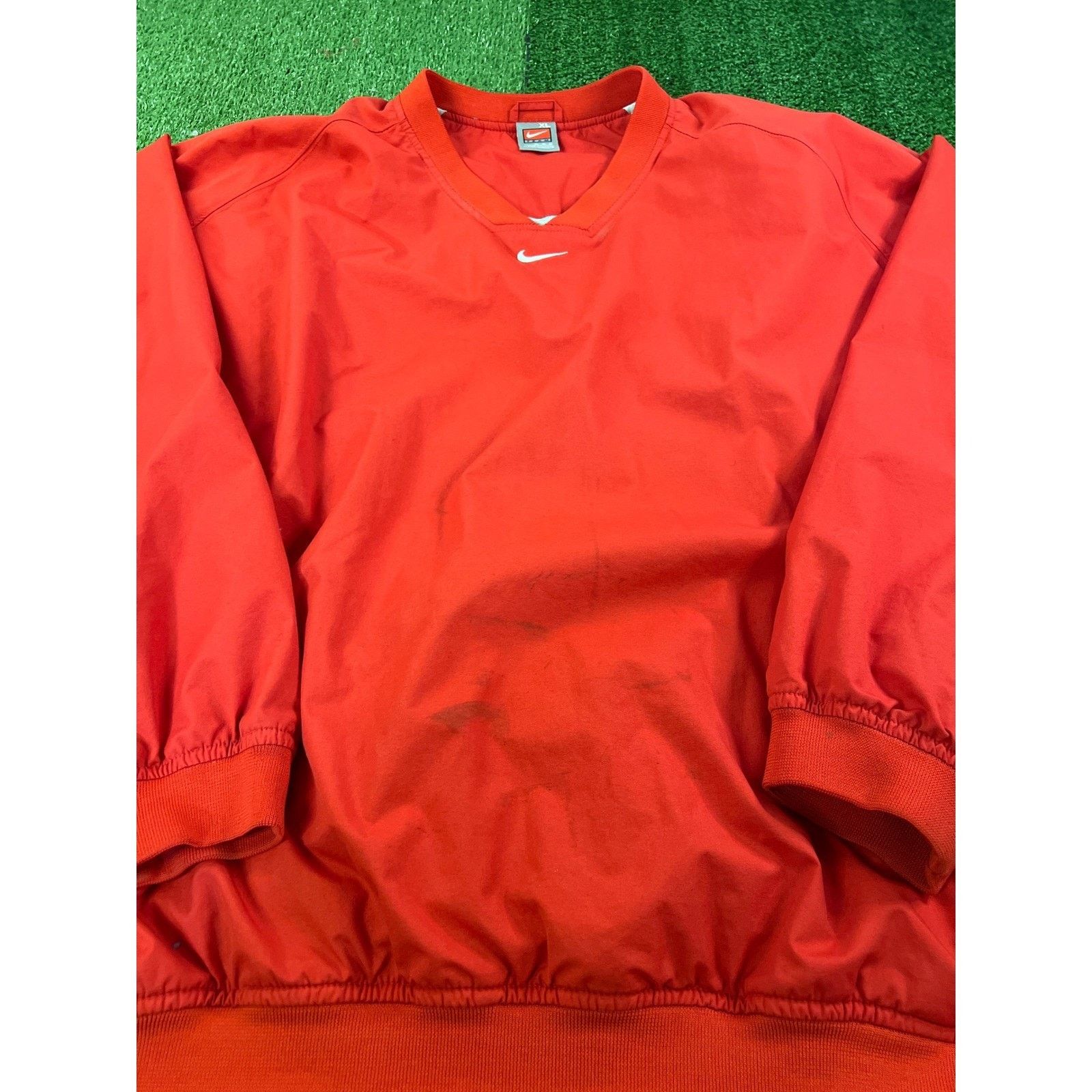Nike Nike Team Mens XL Red V Neck Windbreaker Heavy Pullover Size US XL / EU 56 / 4 - 2 Thumbnail