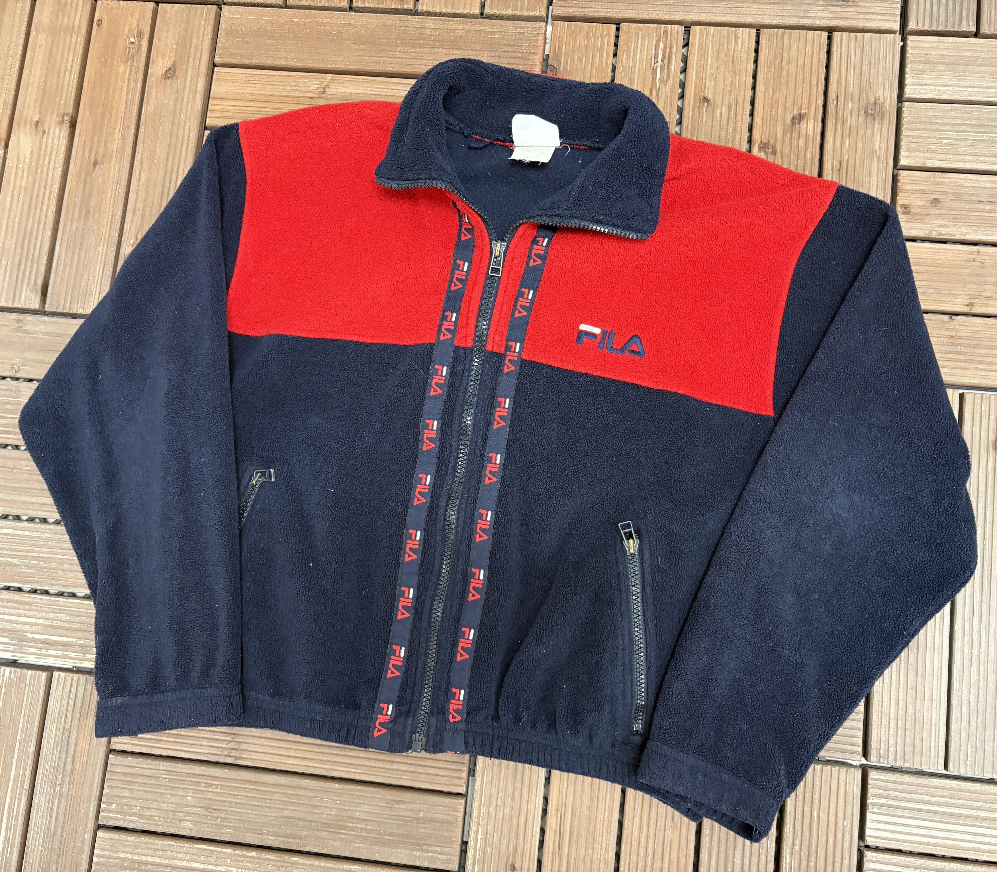Fila × Vintage FILA Embroidered Vintage Blue Fleece Zip Up Sweater Size US M / EU 48-50 / 2 - 3 Thumbnail