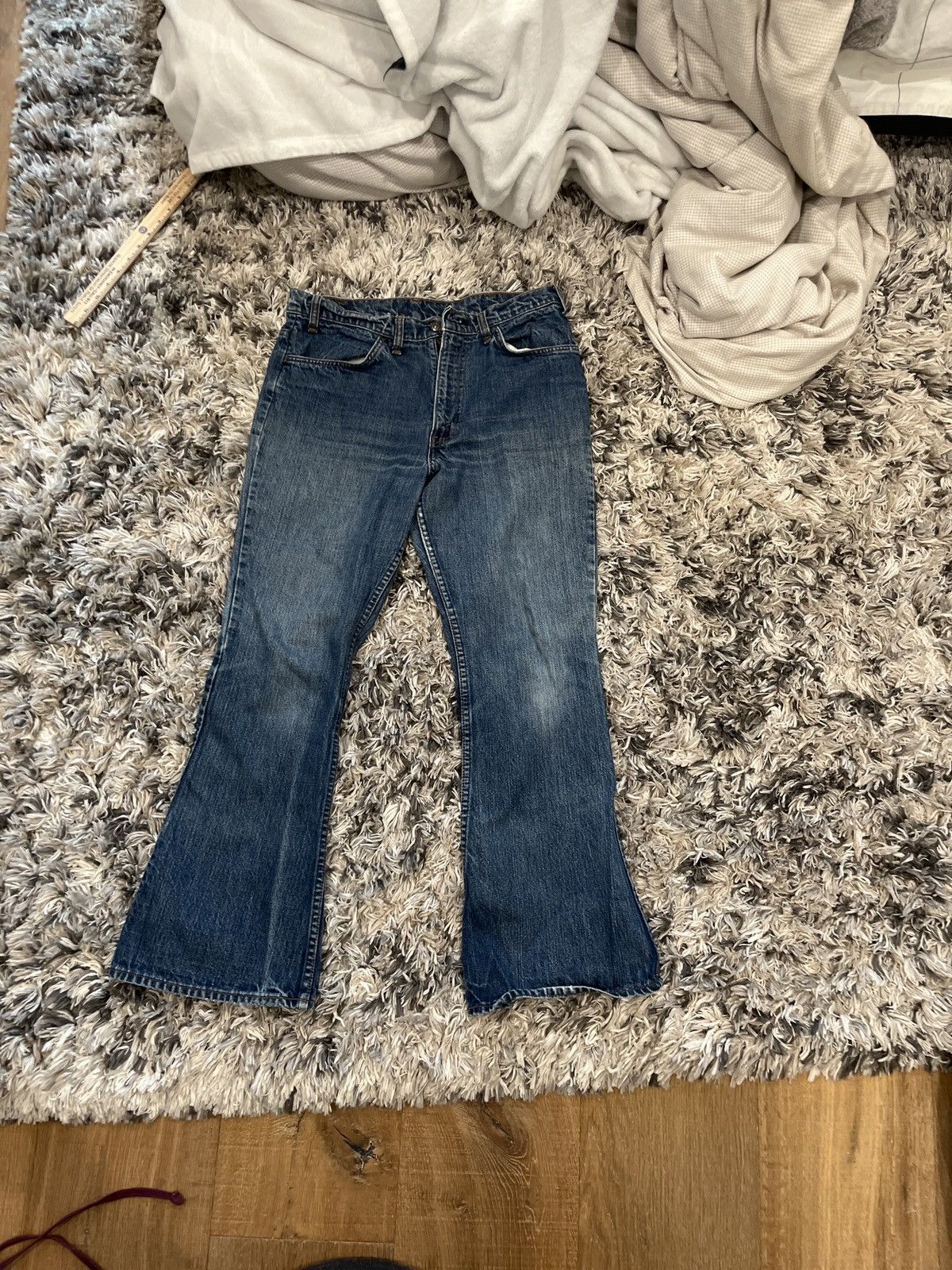 image of Levis x Levis Vintage Clothing Levi’S Orange Tab 60S Vintage Bellbottom Jeans in Blue (Size 30)