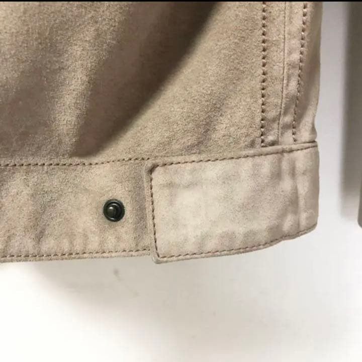 Gucci GUCCI Suede Leather Single Rider Jacket Beige 48 Size US M / EU 48-50 / 2 - 7 Thumbnail