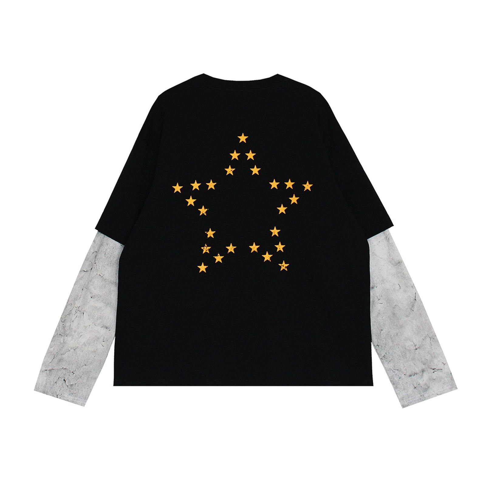 Vintage Black Camouflage Graphic Tee with Contrast Sleeves Size US M / EU 48-50 / 2 - 2 Thumbnail