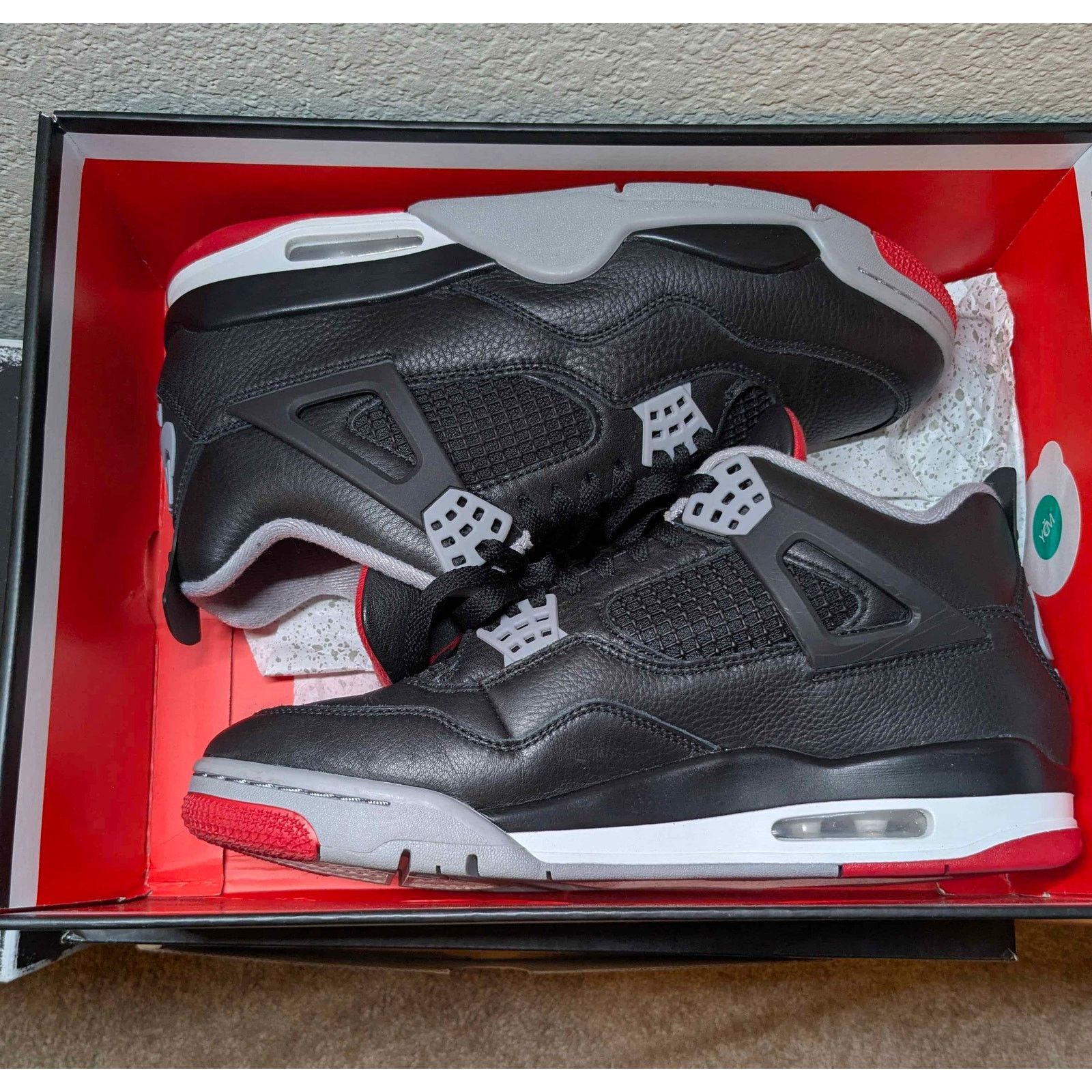 Jordan Brand Air Jordan 4 Retro Bred Reimagined Size 10.5 w/ OG Box 2024 Size US 10.5 / EU 43-44 - 7 Thumbnail