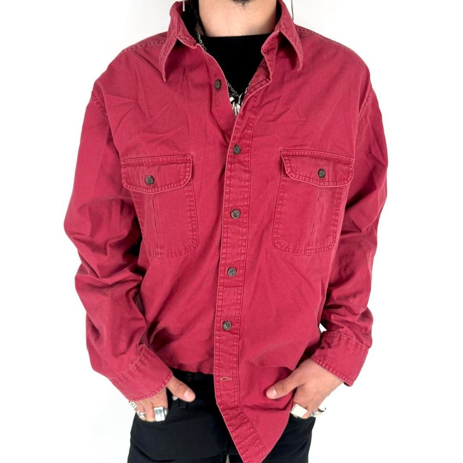 Vintage Vintage y2k grunge archive skater button up chore shirt Size US M / EU 48-50 / 2 - 1 Thumbnail