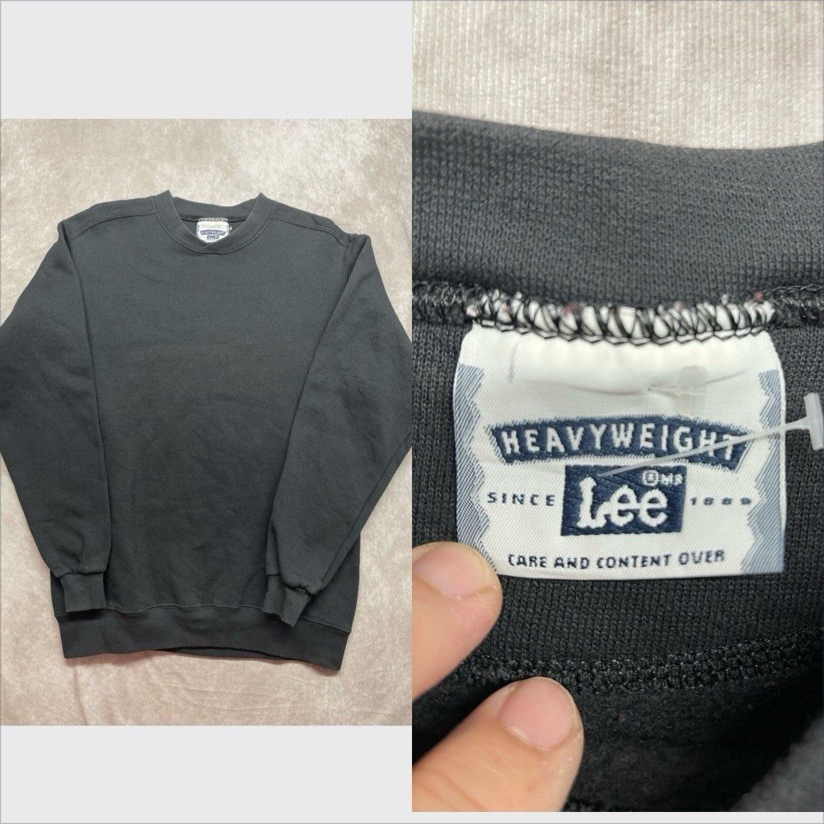 Lee Vtg 90s Lee Heavyweight Sweatshirt Black Blank Crewneck Pull Size US S / EU 44-46 / 1 - 1 Thumbnail