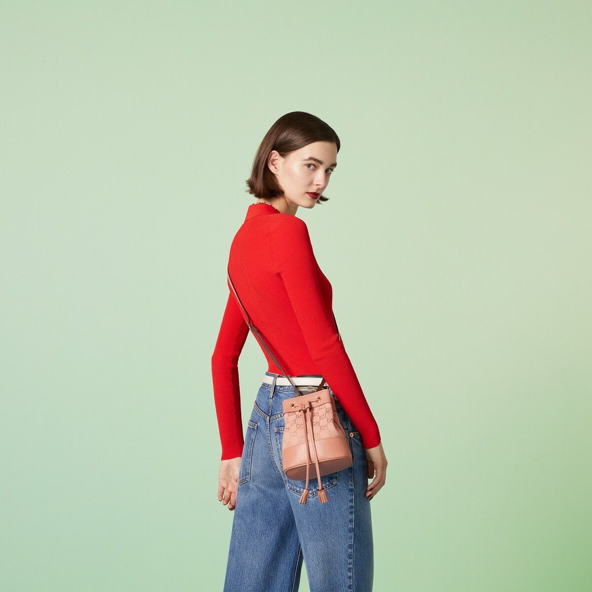 Gucci o1s1wg110125 Size: OS / Ophidia GG Mini Bucket Bag in Pink Size ONE SIZE - 4 Thumbnail