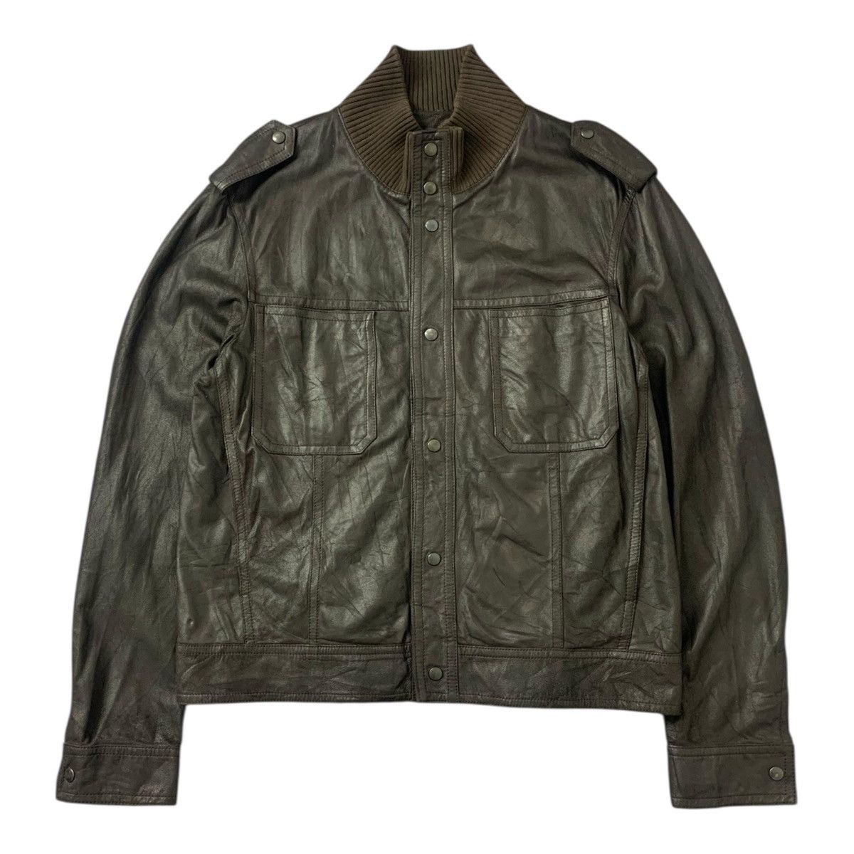 Prada Vintage PRADA Leather Biker Jacket Size US M / EU 48-50 / 2 - 1 Thumbnail