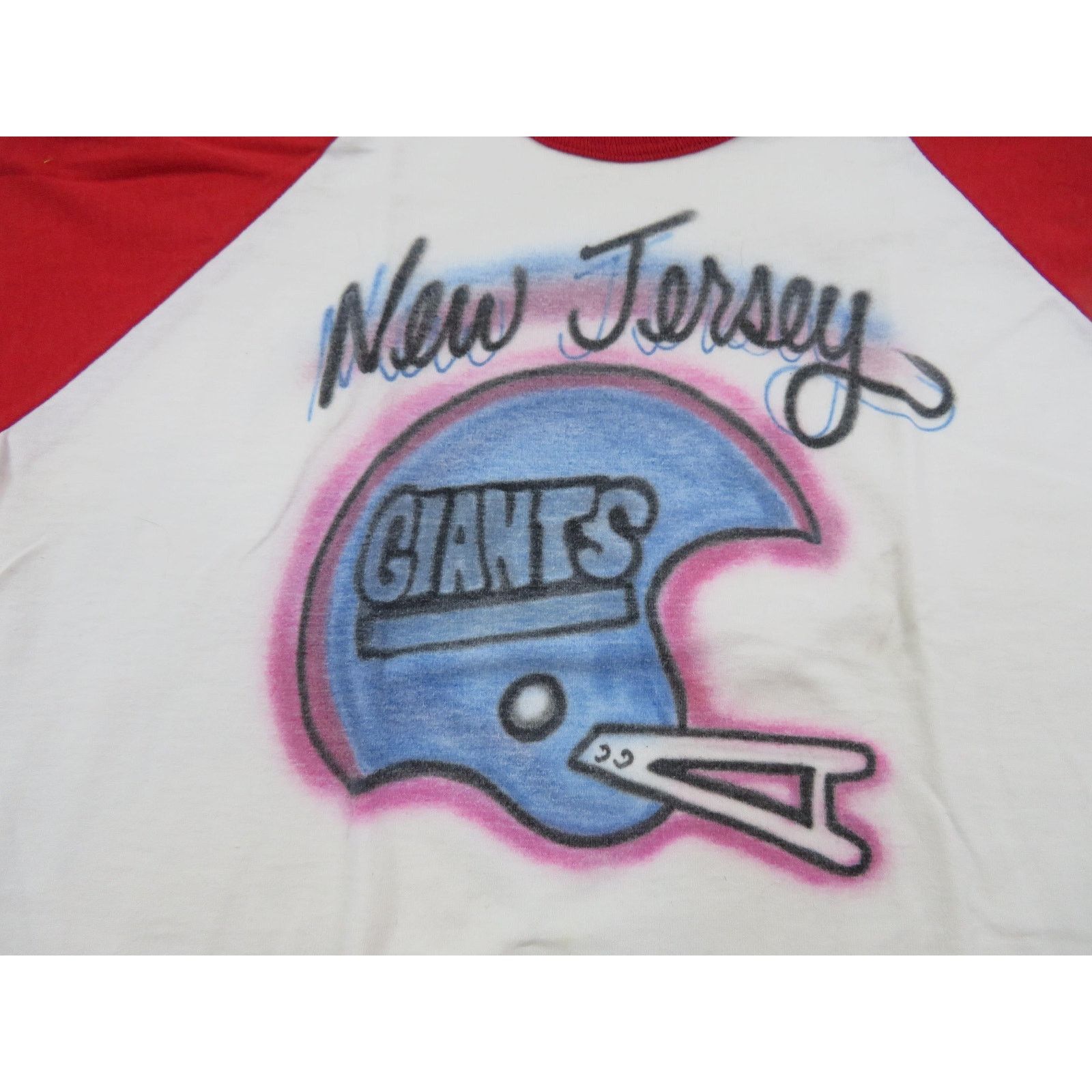 Other 80s New Jersey Giants Raglan T-Shirt, Airbrushed Sz L Size US L / EU 52-54 / 3 - 3 Thumbnail