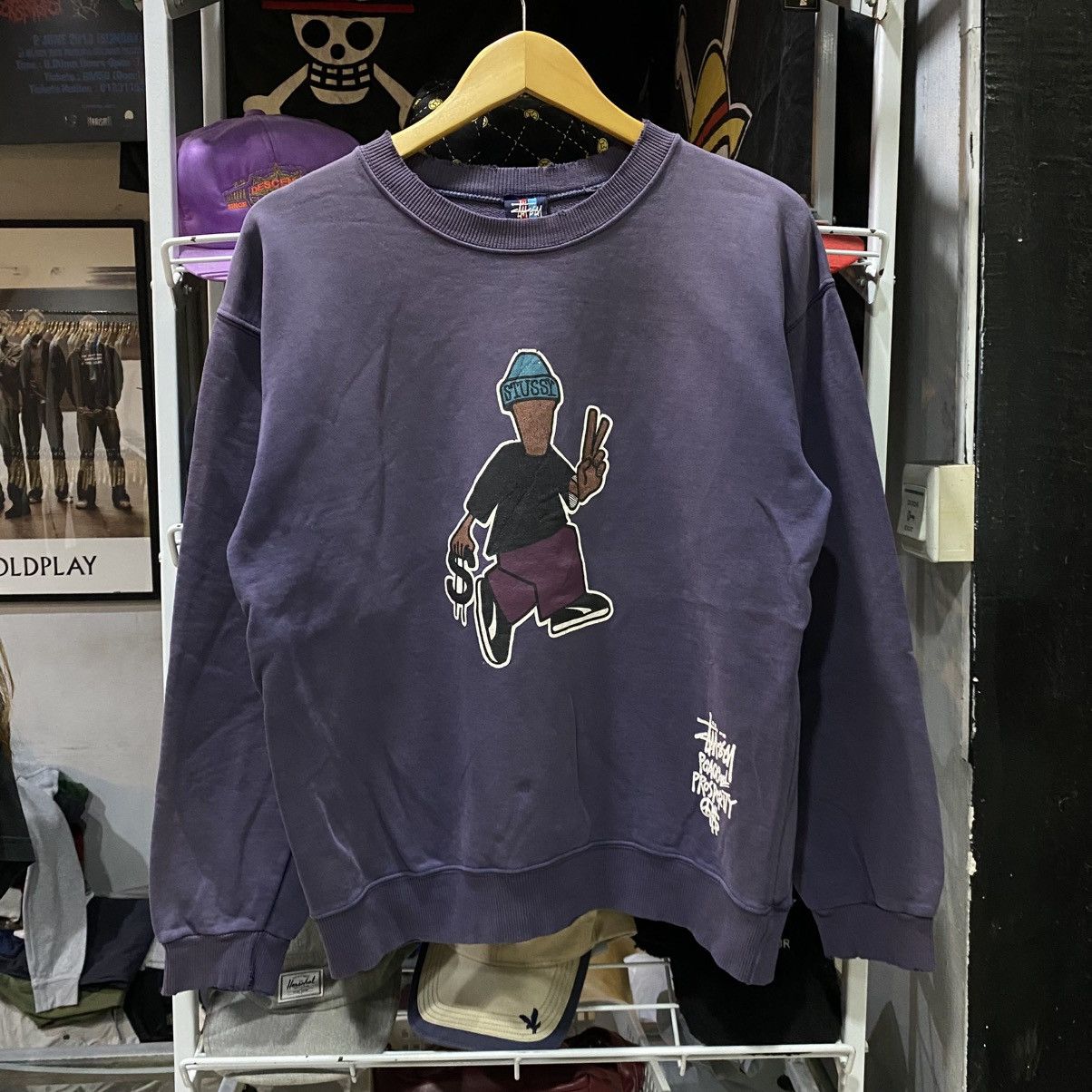 Stussy Vintage 80’s Distress Stussy Peace & Prosperity Sweatshirts Size US M / EU 48-50 / 2 - 1 Thumbnail