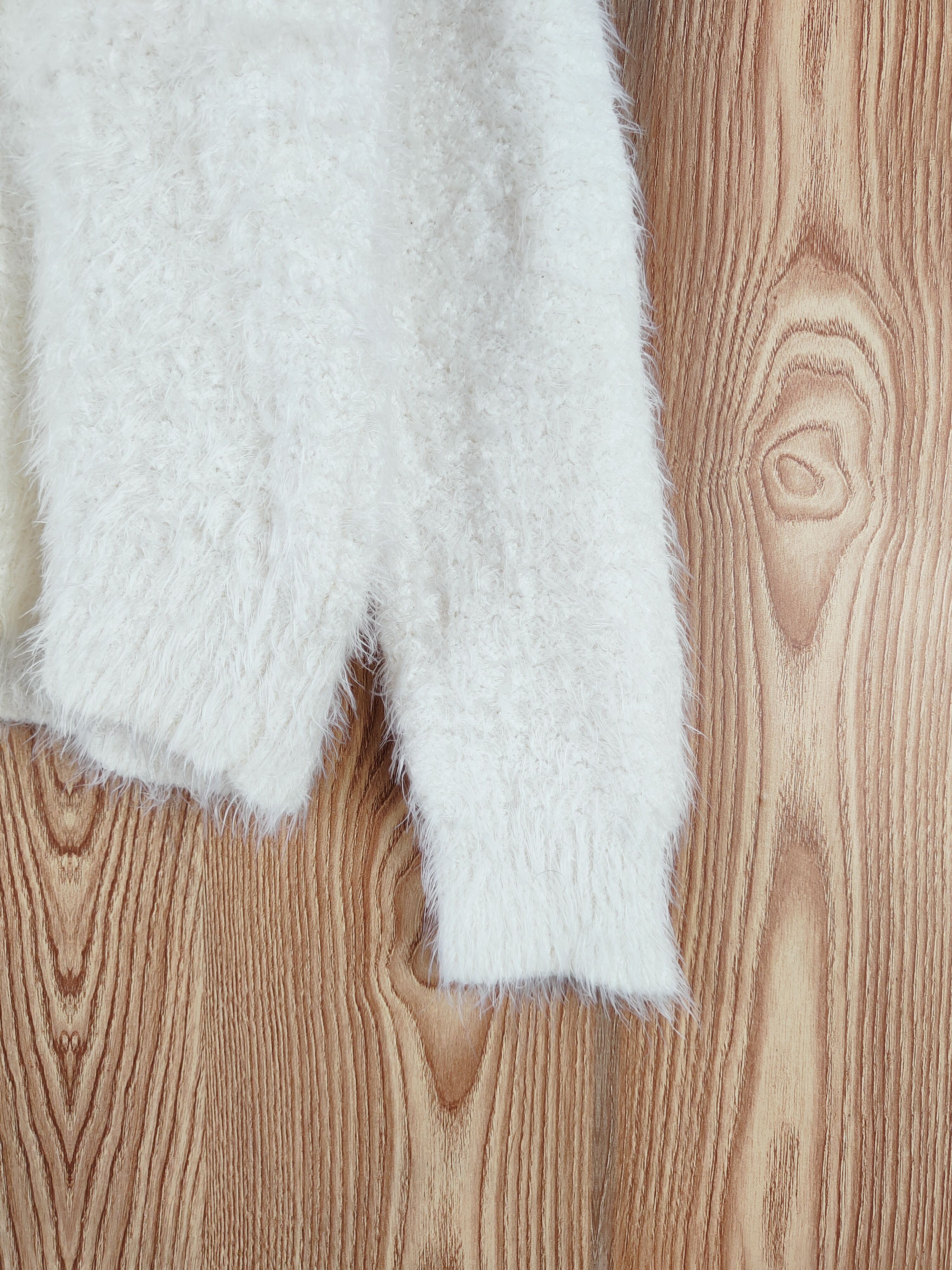 Japanese Brand × Vintage C.o.l.z.a Cream Fur Mohair Knitwear Cardigan Size L / US 10 / IT 46 - 6 Thumbnail