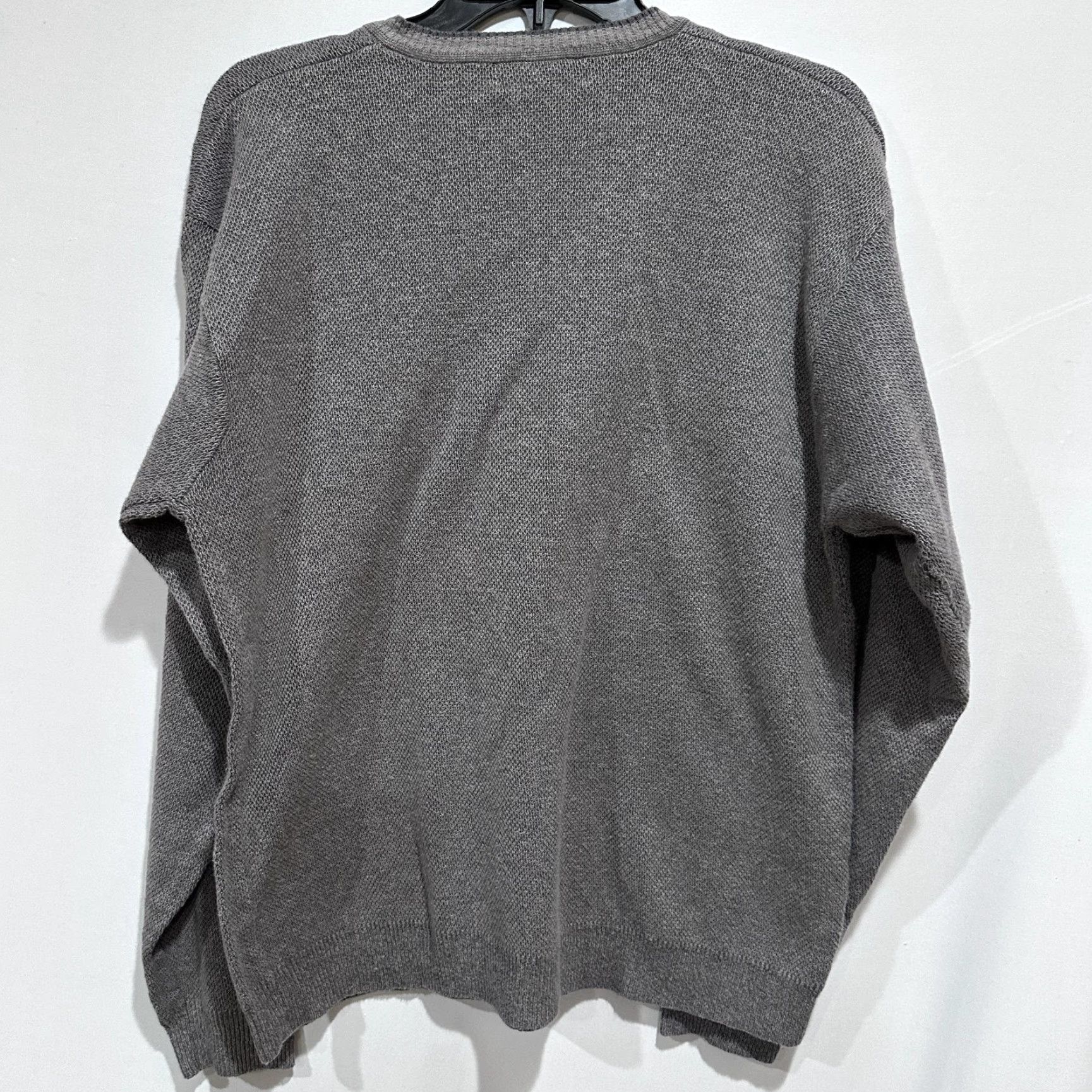 Jones New York Jones New York Sweater Men XL Gray V-Neck Knit Linen Blend Pullover Knit Solid Long Sleeve Size US XL / EU 56 / 4 - 4 Thumbnail