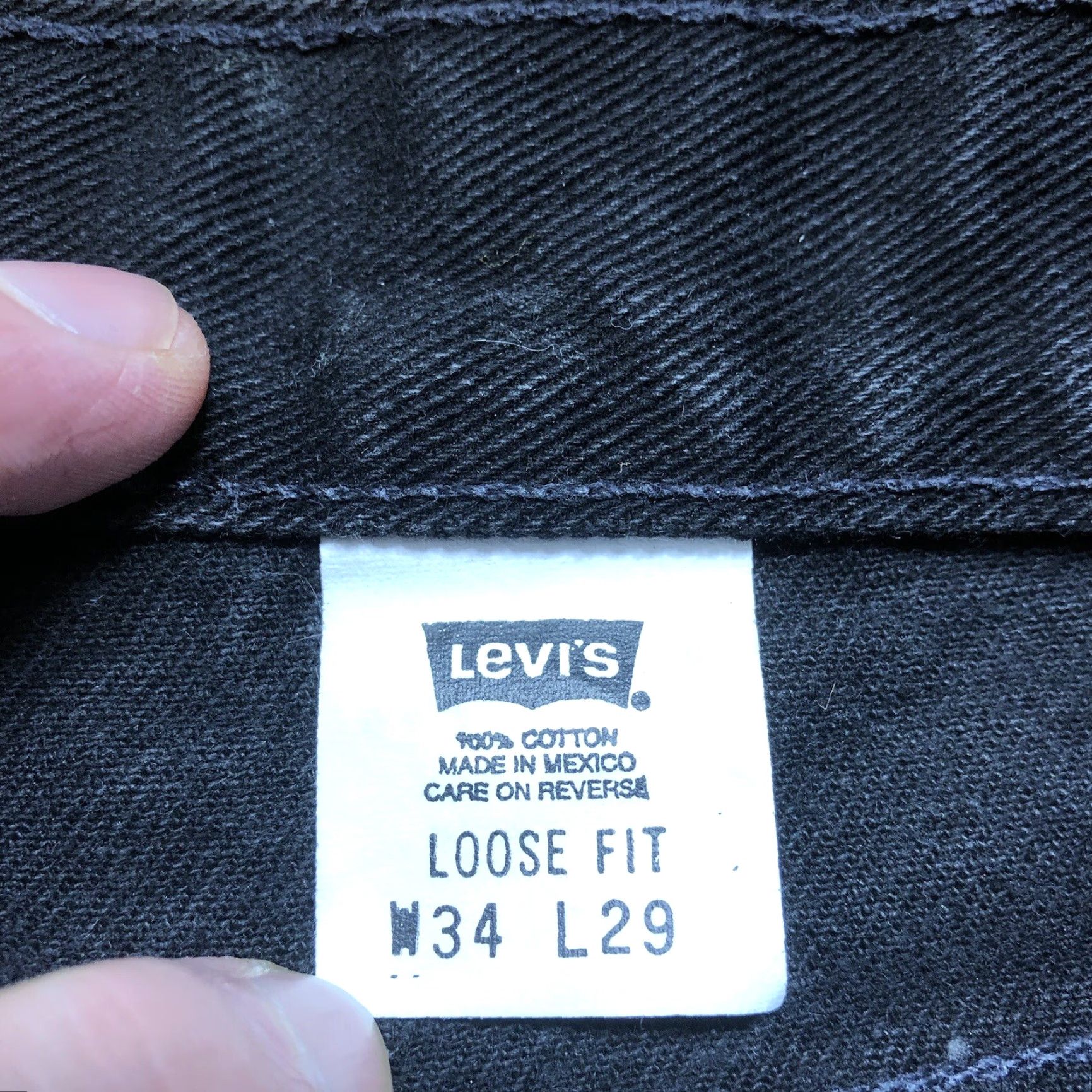Levi's VINTAGE Levi's 545 Jeans Loose Fit Tapered Black 34x29 Mens Regular 34 Denim 100% Cotton Jeans Grunge 80s 90s USA American Classic Logo Belt Loops Zip Size US 34 / EU 50 - 7 Thumbnail