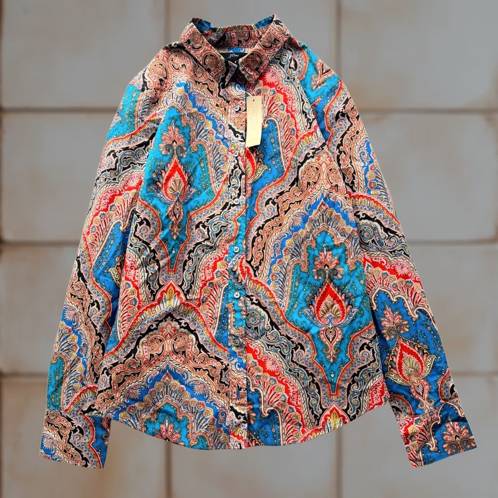 J.Crew J.CREW Shirt Womens 6 Slim Button-Up Paisley NWT Multicolor Long Sleeve Collared Size M / US 6-8 / IT 42-44 - 1 Thumbnail