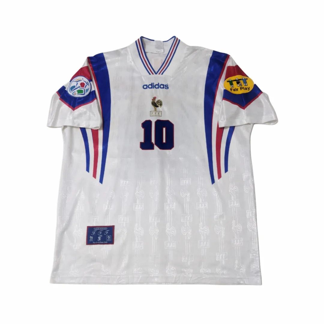Jersey France euro 1996 away Zidane football shirt