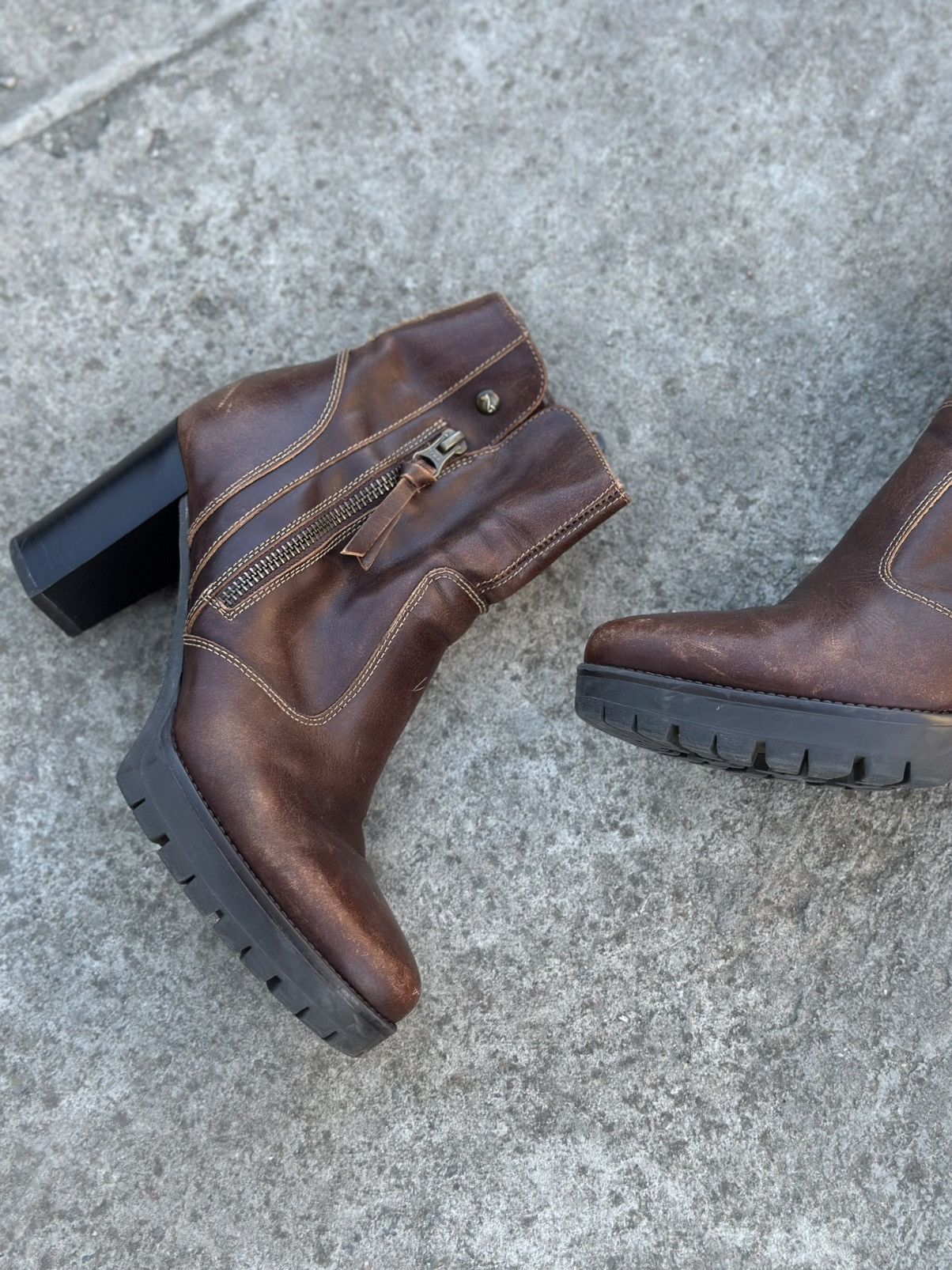 Japanese Brand × Leather Vintage Japanese Style Heels Leather Boots Nero Giardini Y2K Size US 8 / IT 38 - 6 Thumbnail