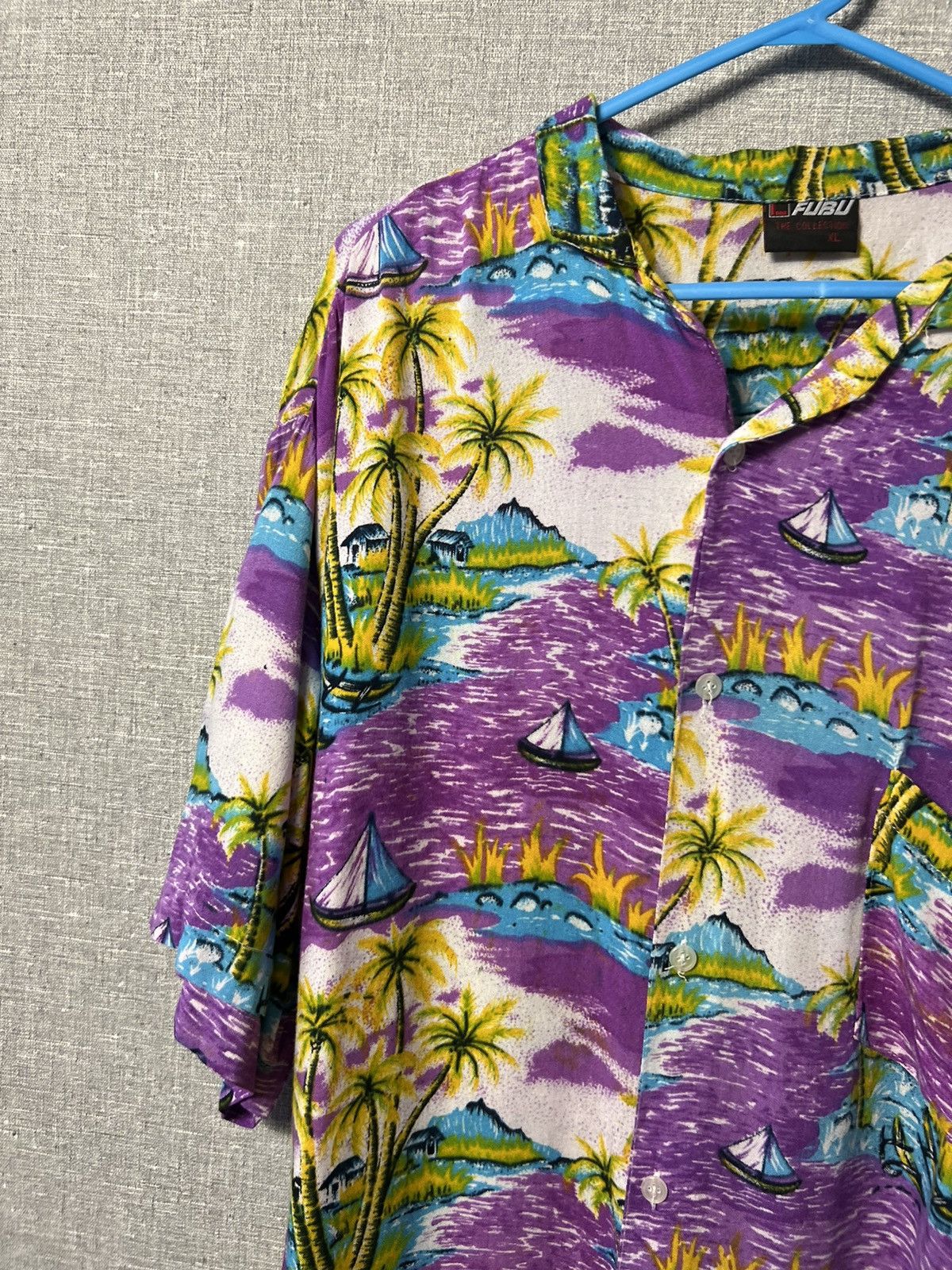 Fubu × Vintage Rare FUBU All Over Printed Hawaiian Button Shirt 100% Rayon Size US XL / EU 56 / 4 - 3 Thumbnail