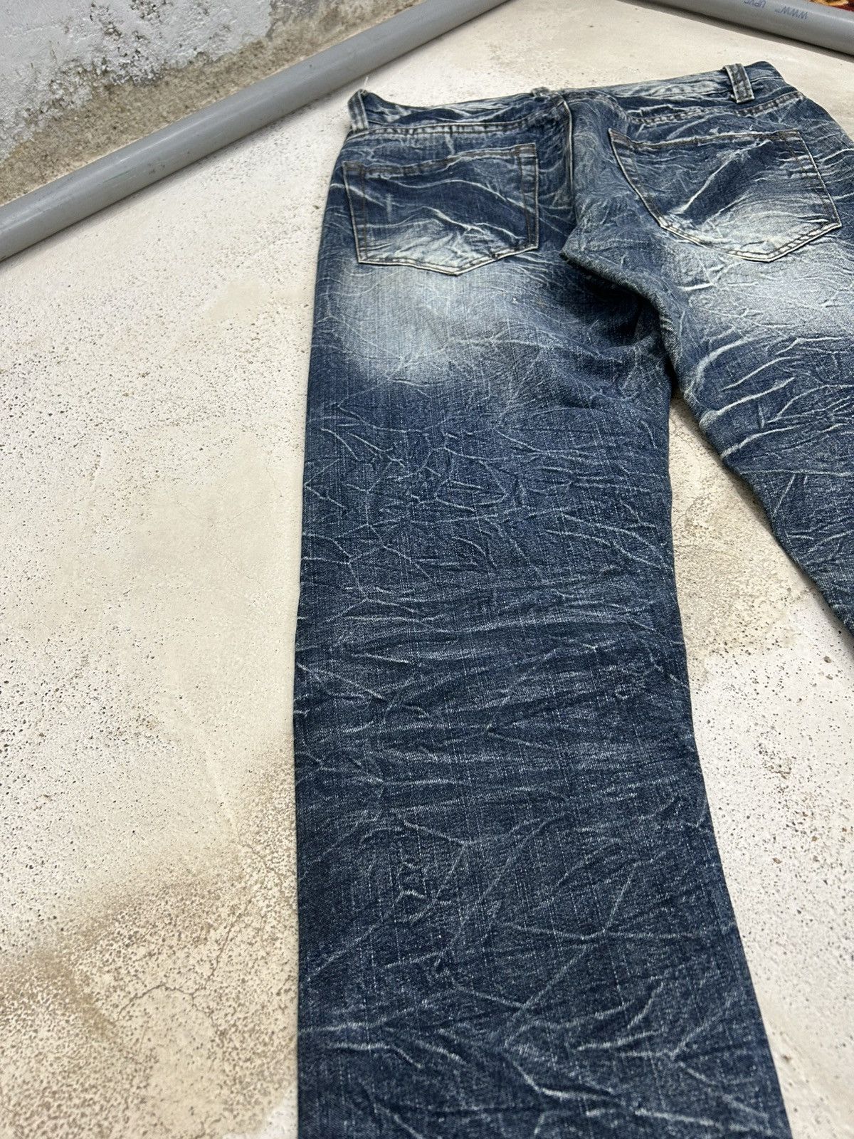 Tornado Mart Lowbox Whiskered Distressed Straight Leg Denim Fade Wash Size US 31 - 17 Thumbnail