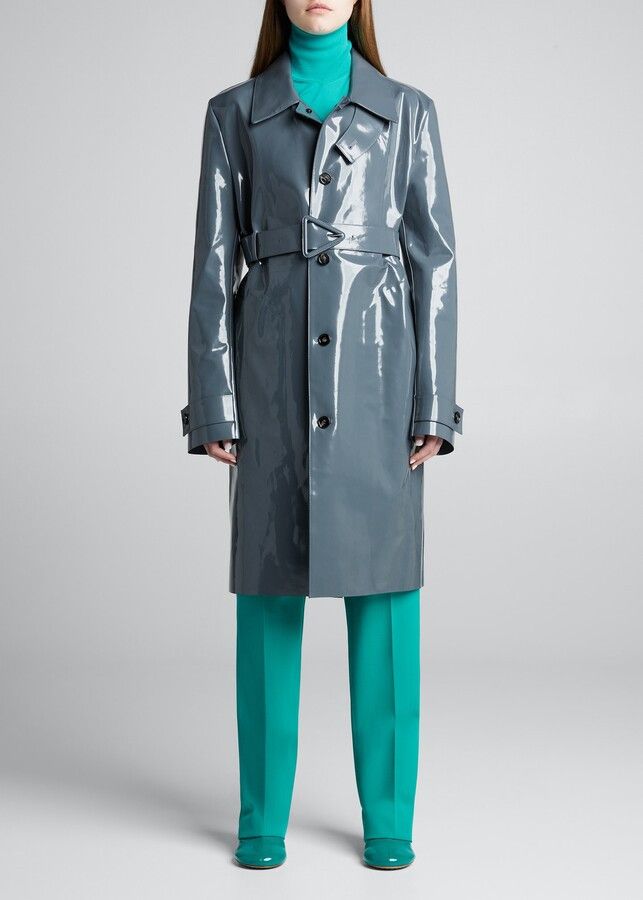 Bottega Veneta o1n1vont1124 Trench Coat in Slate Grey Size XS / US 0-2 / IT 36-38 - 4 Thumbnail