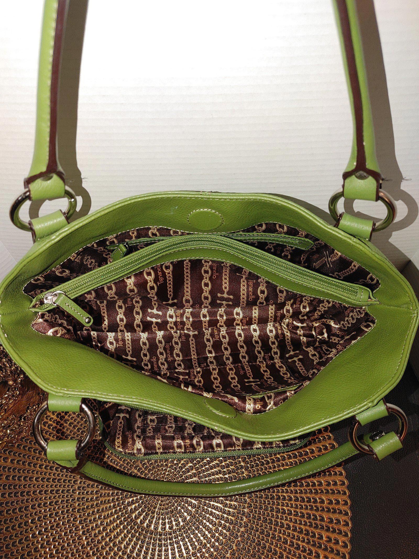 Designer Tignanello Lime Green Leather Shoulder Bag Size ONE SIZE - 6 Thumbnail