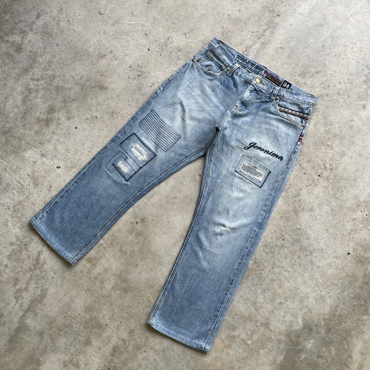 Vintage Vintage Geronimo Faded Distressed Jeans Pants Denim W34 Size US 34 / EU 50 - 2 Thumbnail