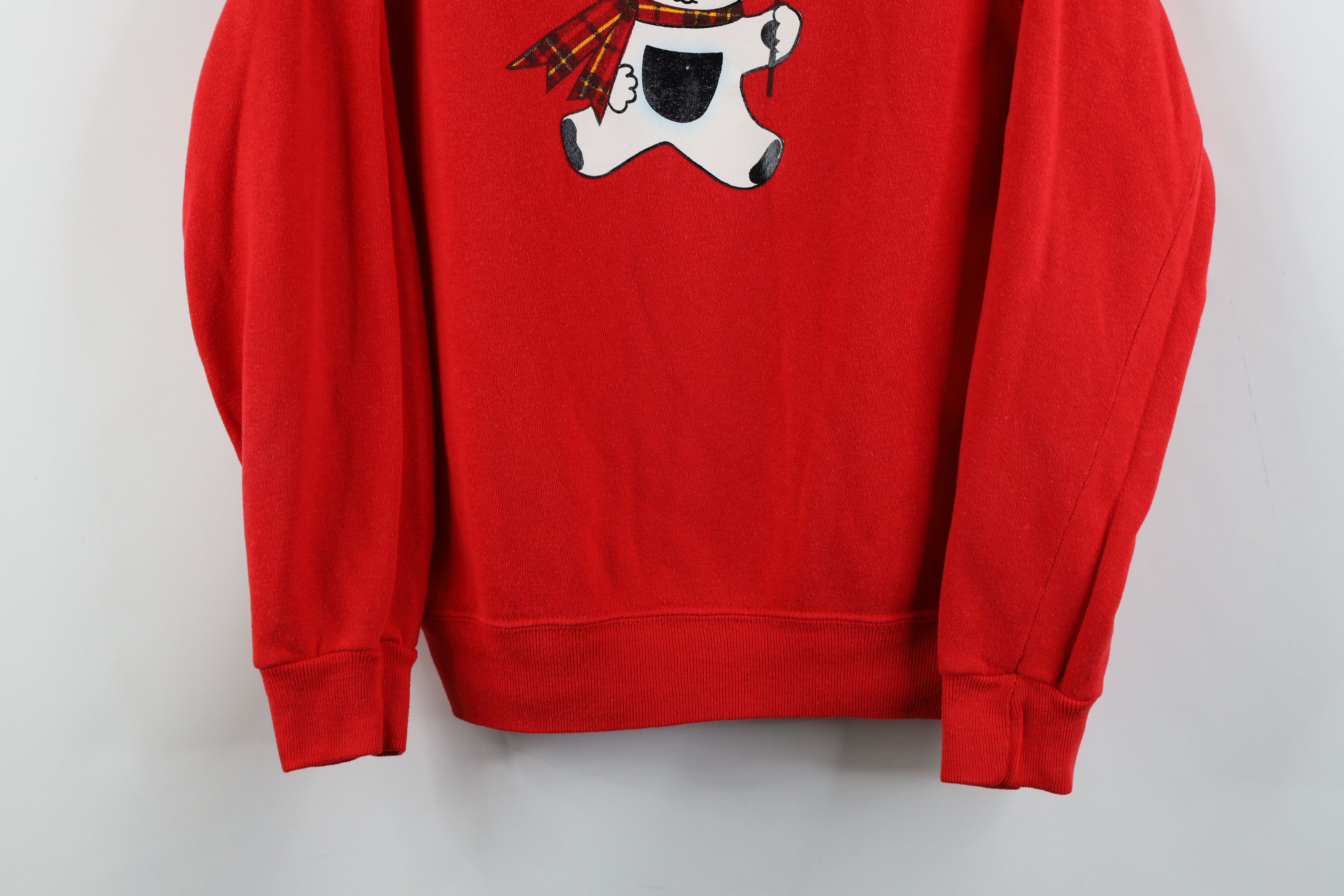 Vintage Vintage 80s Streetwear Bear Crewneck Sweatshirt Red USA Size M / US 6-8 / IT 42-44 - 3 Thumbnail