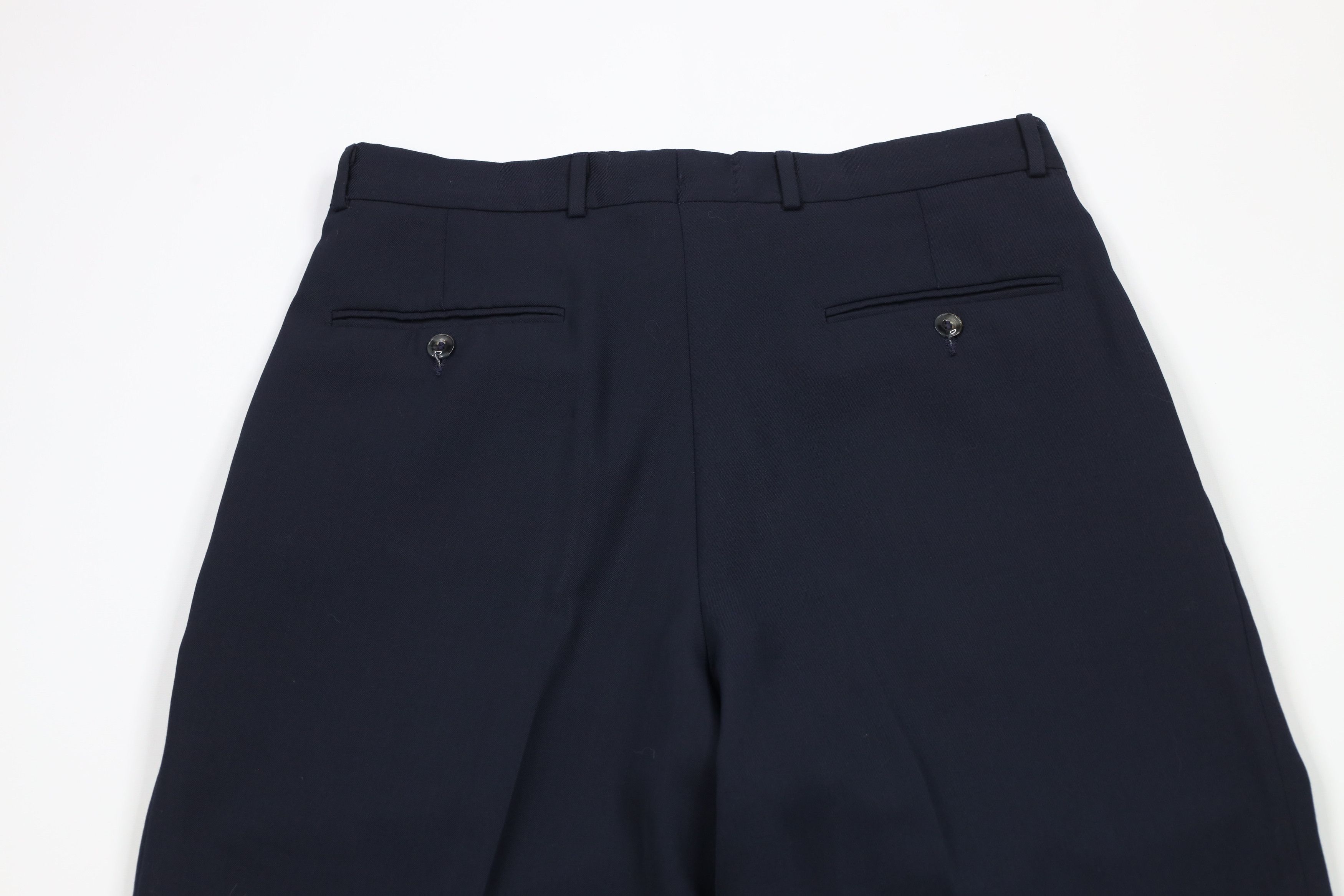 Vintage Vintage 90s Streetwear Pleated Cuffed Chino Pants Navy Blue Size US 32 / EU 48 - 11 Thumbnail