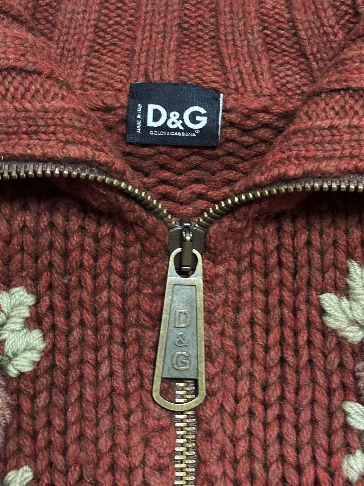 Dolce & Gabbana D&G Fall Winter 2002 Embroidered Floral Knit Cardigan Size M / US 6-8 / IT 42-44 - 6 Thumbnail