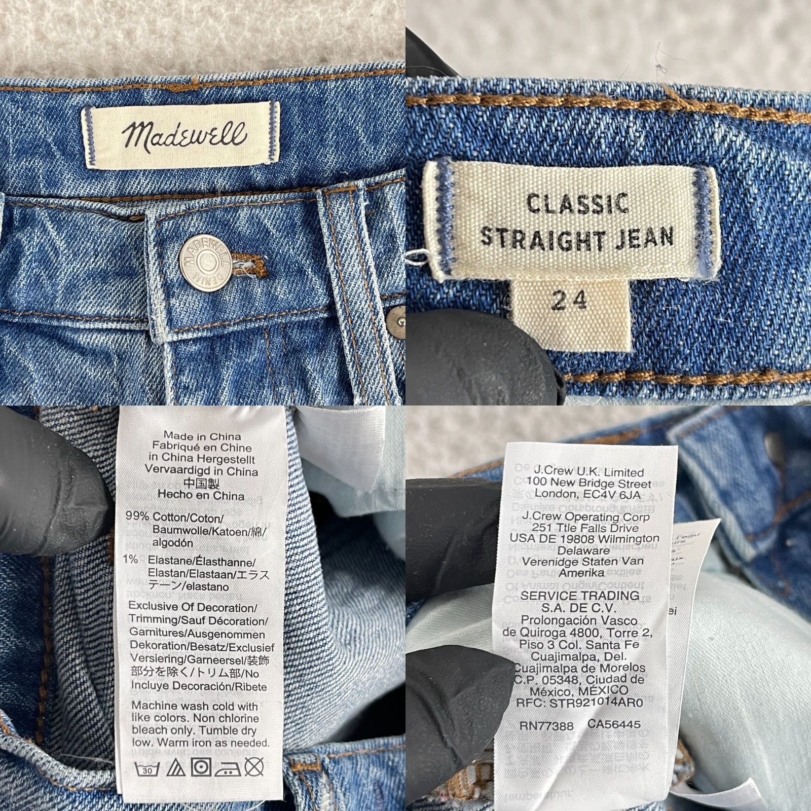 Madewell Madewell Classic Straight Leg Jean Women Size 24 Corrie Wash Stem-Hem Edition Jeans Size 42" / US 20 - 10 Thumbnail