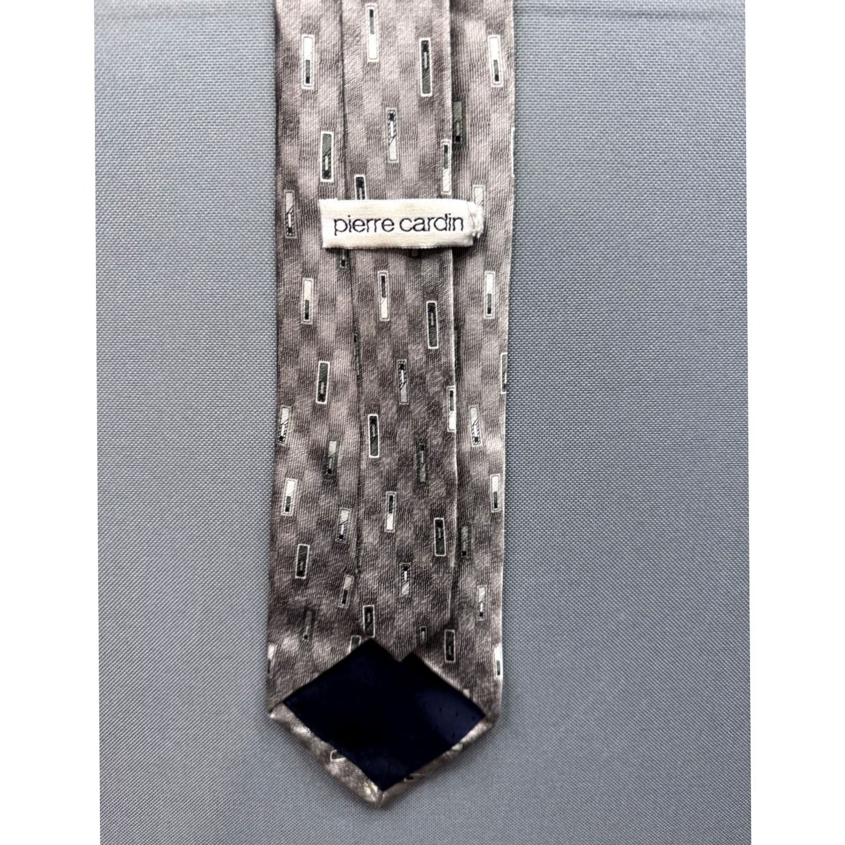 Pierre Cardin Pierre Cardin Tie Men Geometric Pattern Silk Blend Classic 57"-60" Gray Mens Neckwear Formal Business Size ONE SIZE - 5 Thumbnail