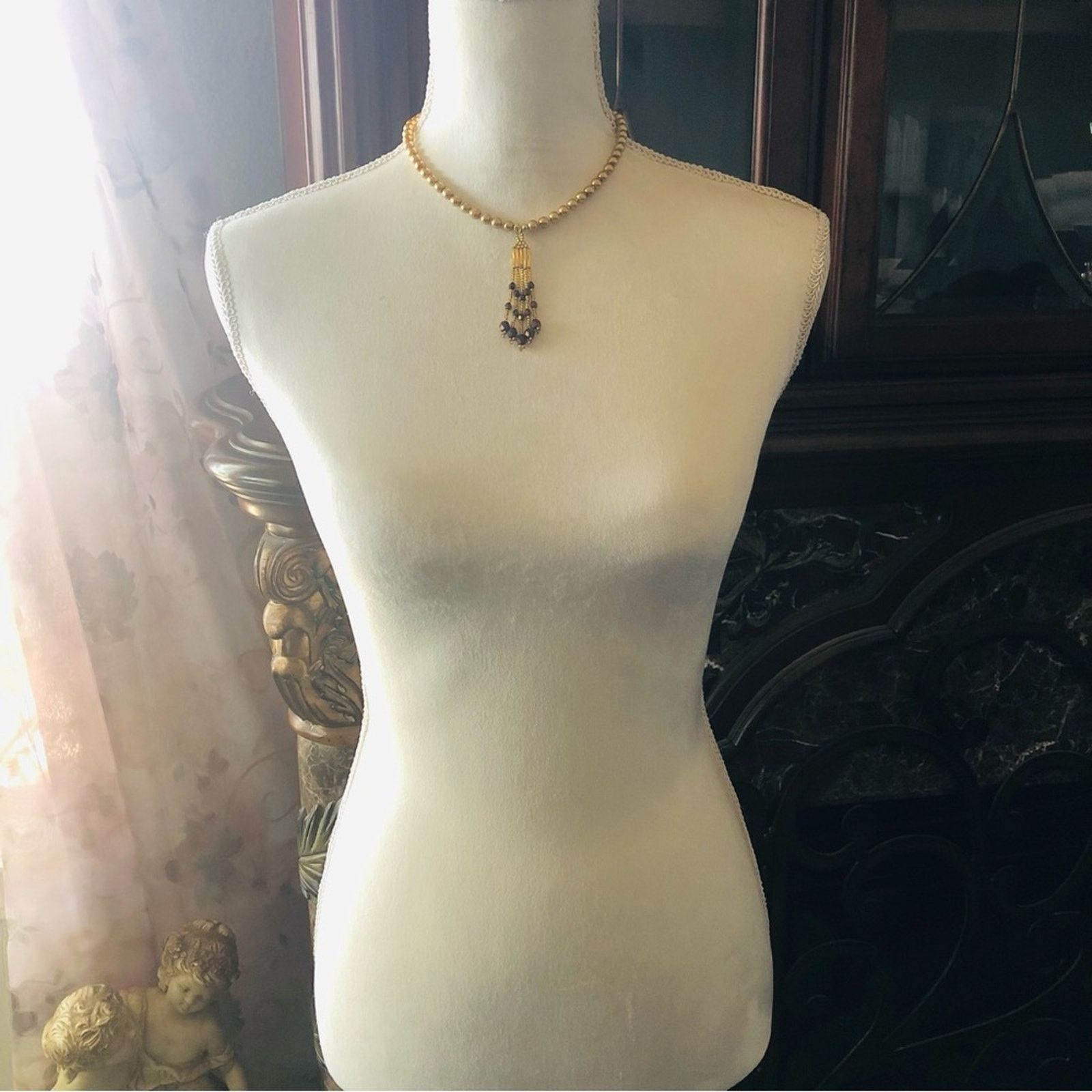 Handmade Handcrafted repurpose stone chandelier Pearl necklace Size ONE SIZE - 6 Thumbnail