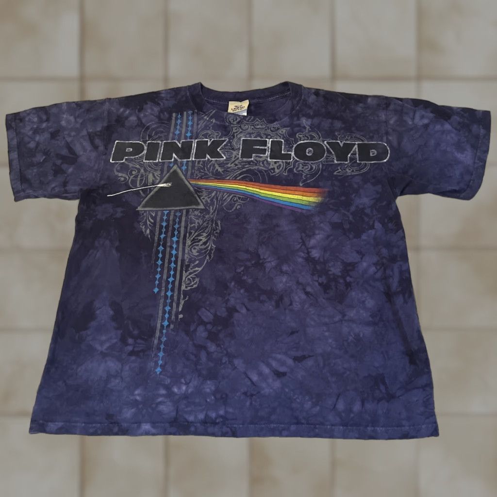 VINTAGE Pink Floyd T-Shirt Liquid Blue 90s Multicolor Crewneck Short Sleeve Band Music