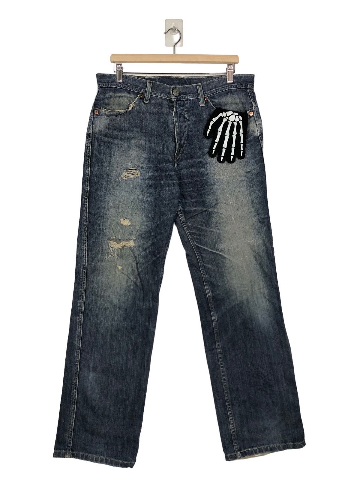 Levi's 🔥90’s Rare Distressed Denim Jeans Levi’s Kanye Design Size US 34 / EU 50 - 1 Thumbnail