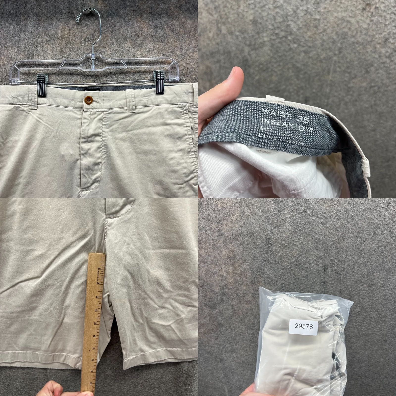 J.Crew J. Crew Shorts Mens 35 Adult Khaki Cargo Flat Front Tan Beige Canvas Hiking Casual Travel Size US 35 - 8 Thumbnail