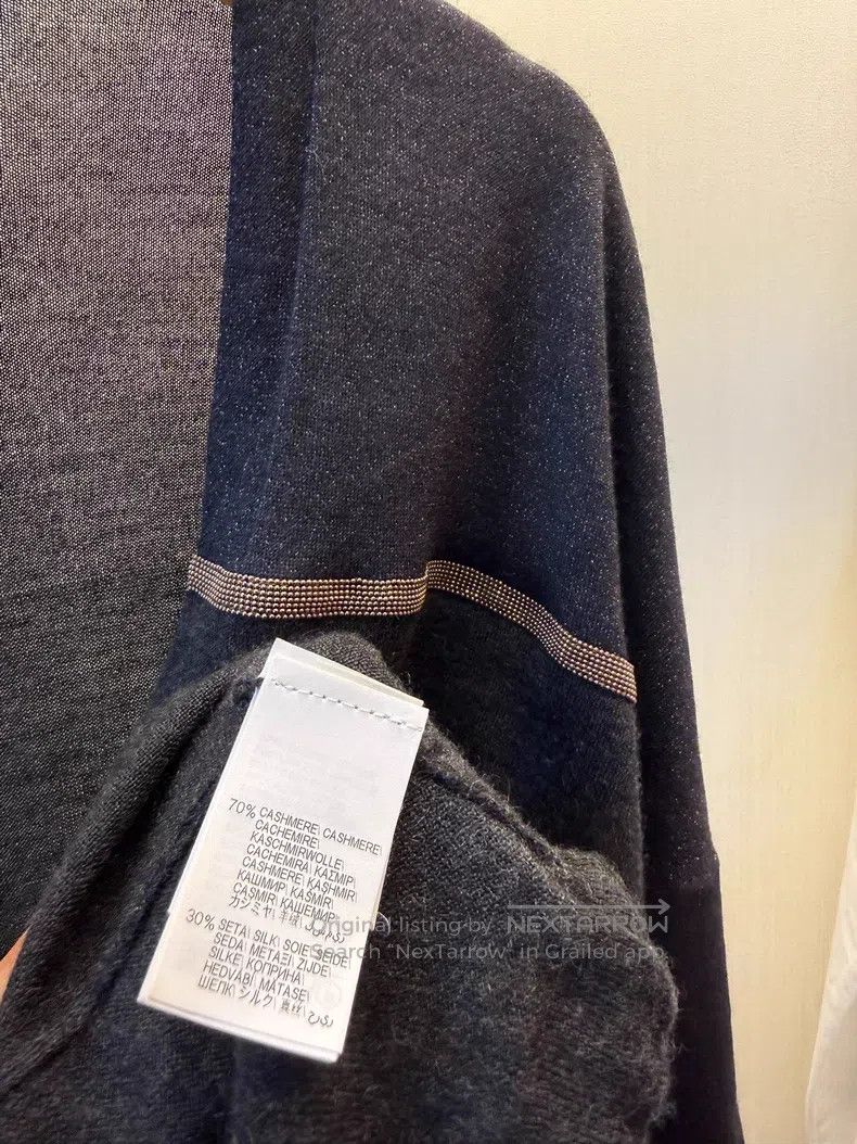 Brunello Cucinelli Brunello Cucinelli Beaded Fine Sparkle Cashmere Silk Cardi Size XS / US 0-2 / IT 36-38 - 8 Thumbnail