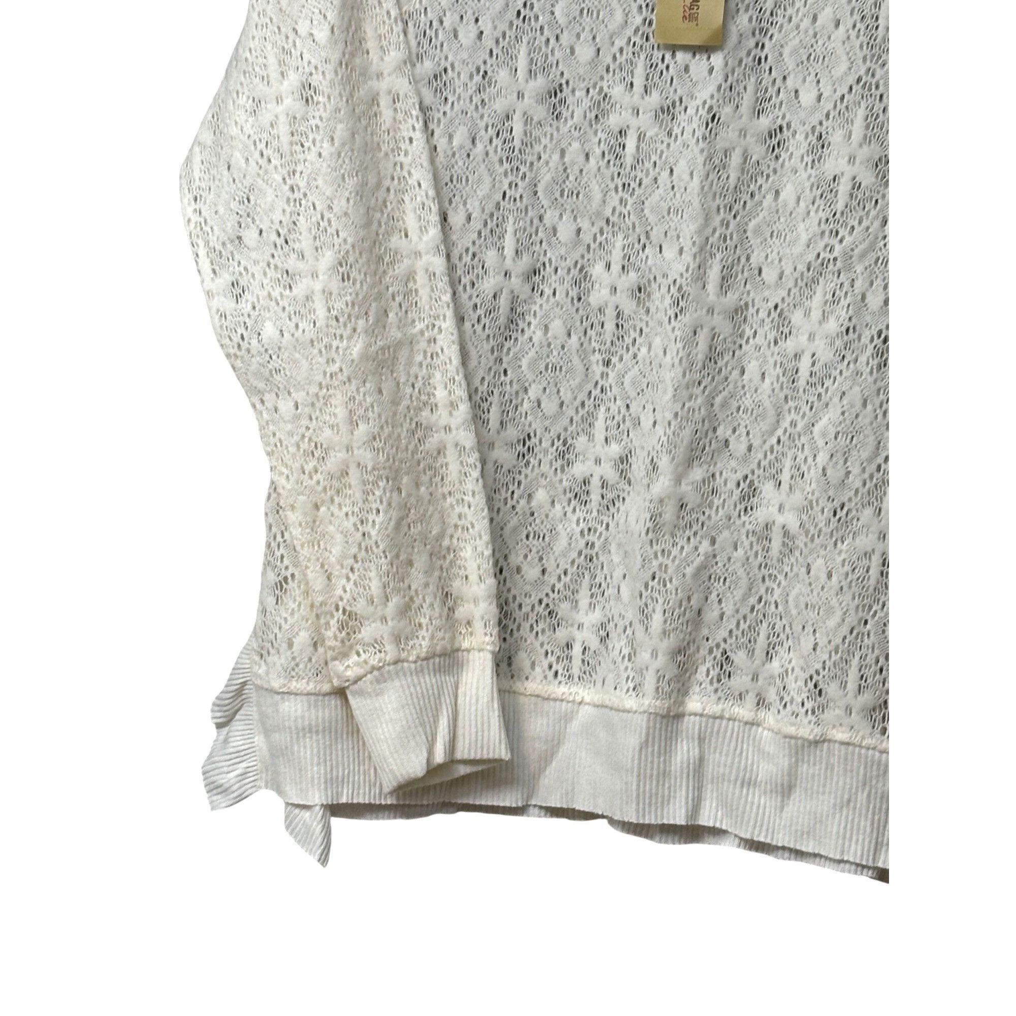Other American Rag Junior’s Lace Knit Ruffle Hemline Trim Sweater Size L / US 10 / IT 46 - 4 Thumbnail