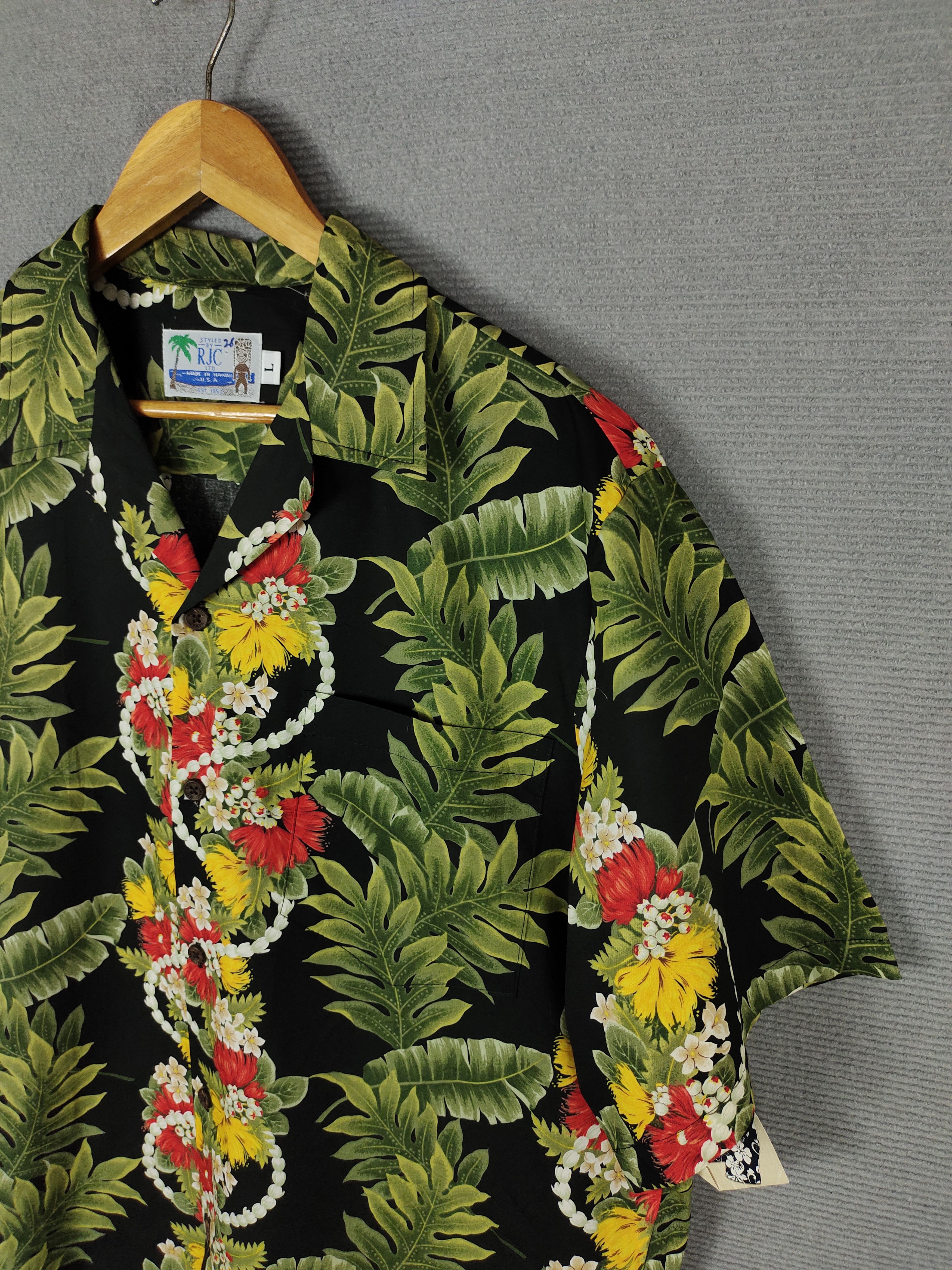 Vintage 1980s RJC Flowers Printed Panel Classic Hawaiian Shirt Size US L / EU 52-54 / 3 - 2 Thumbnail