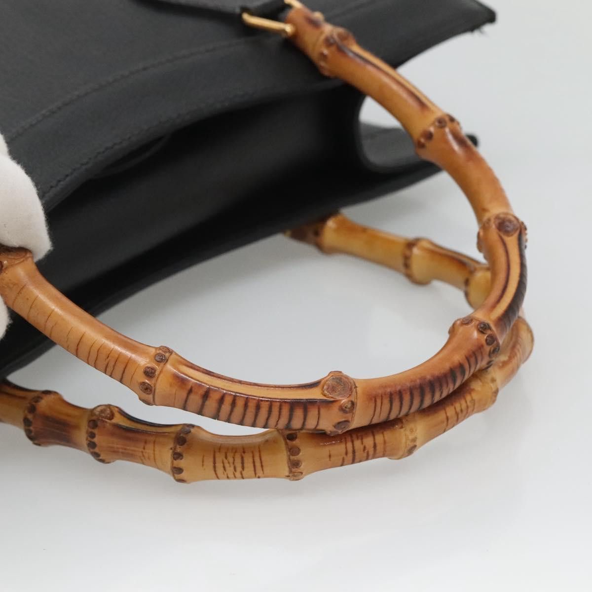 Gucci GUCCI Bamboo Hand Bag Leather Black Gold 002 2853 0260 0 Size ONE SIZE - 7 Thumbnail